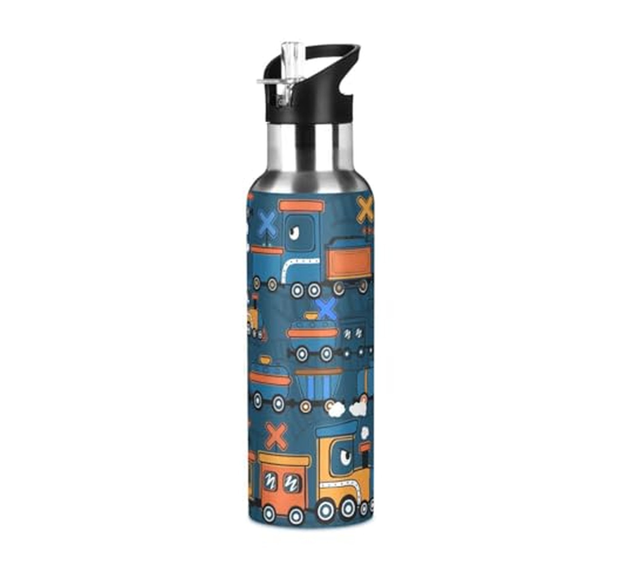 20 Oz Insulated Kids Train Stainless Steel Water Bottle