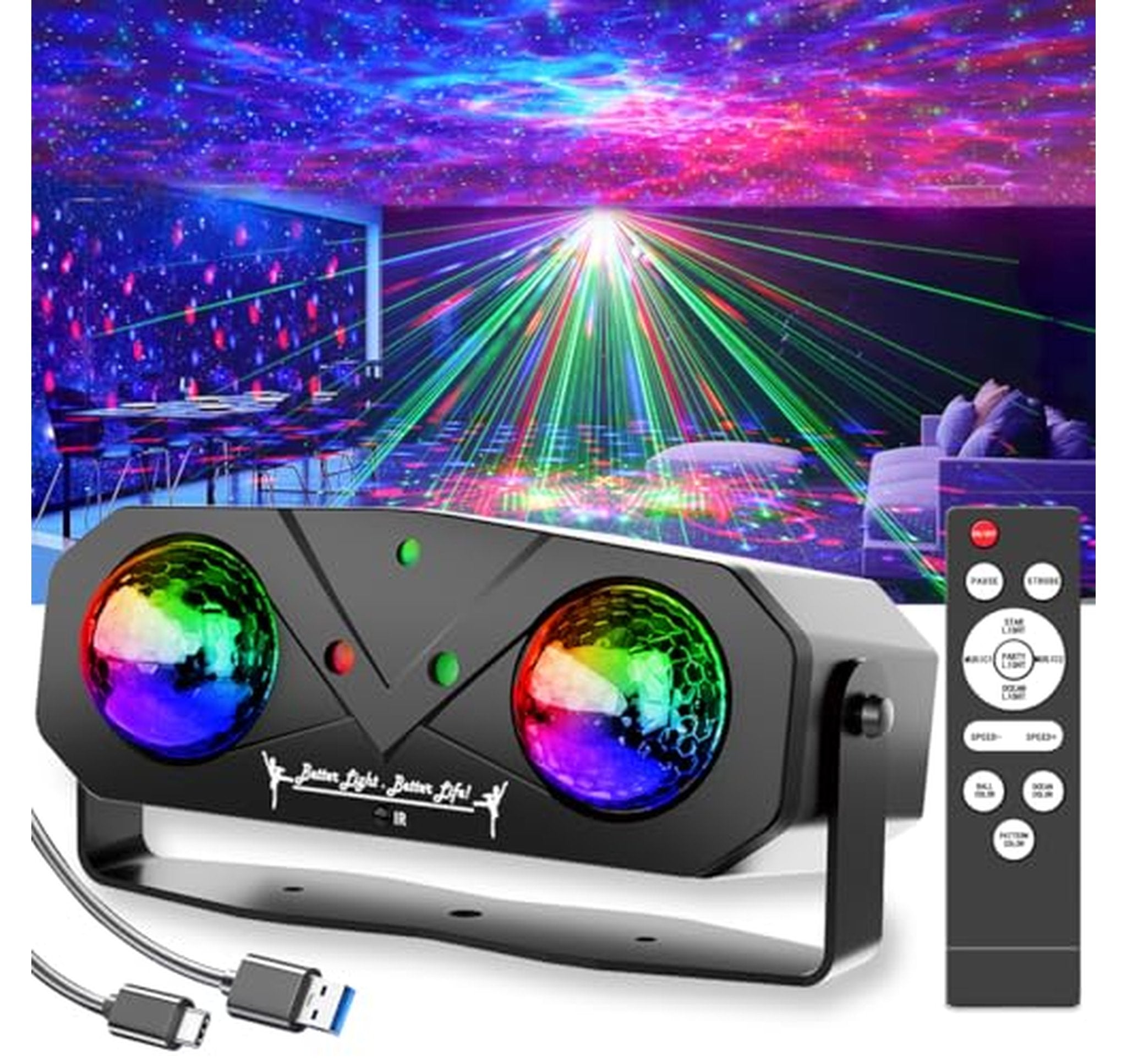 Sound Activated Disco Ball Party Light with Remote