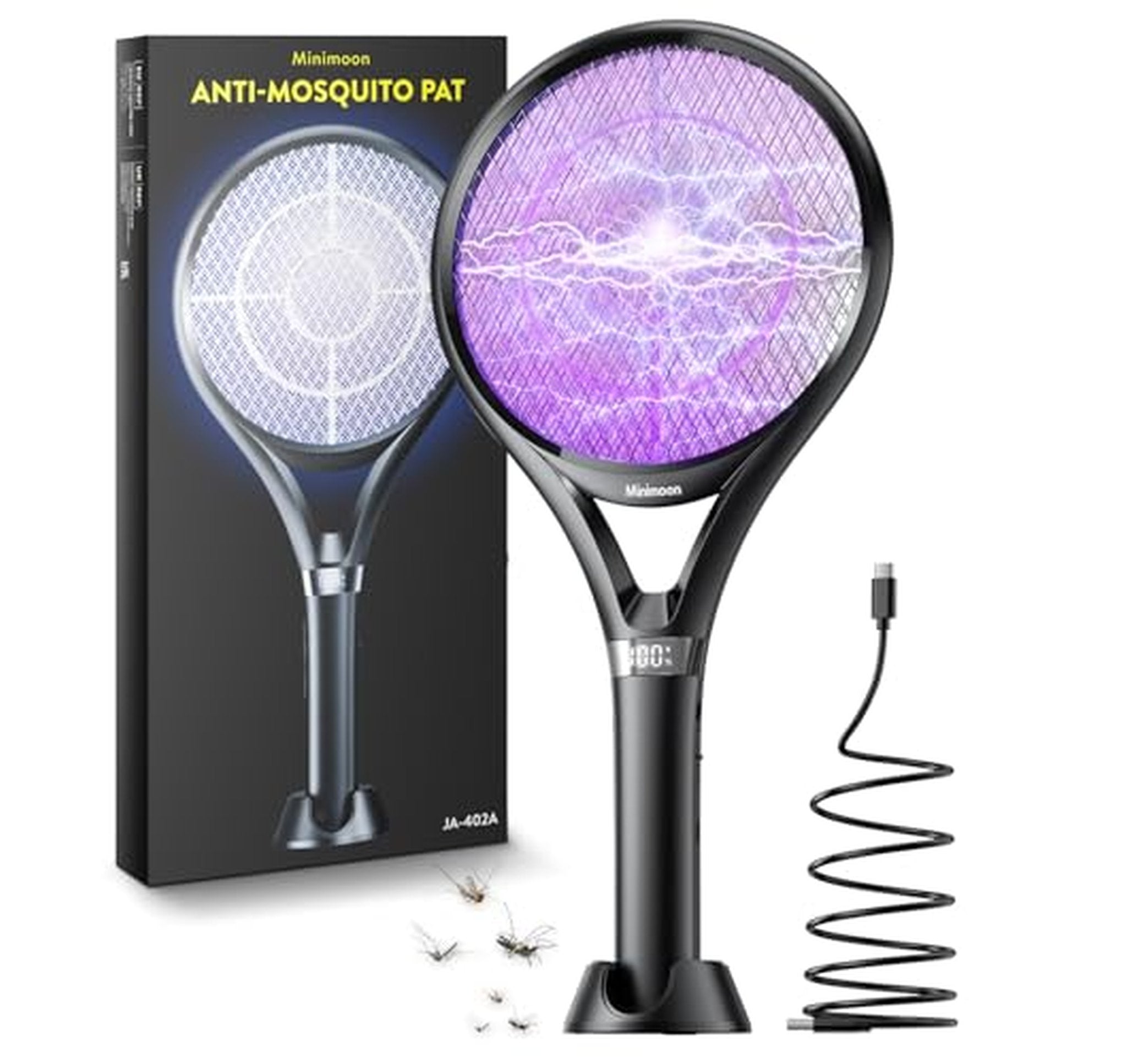 Rechargeable Electric Fly Swatter Racket Bug Zapper
