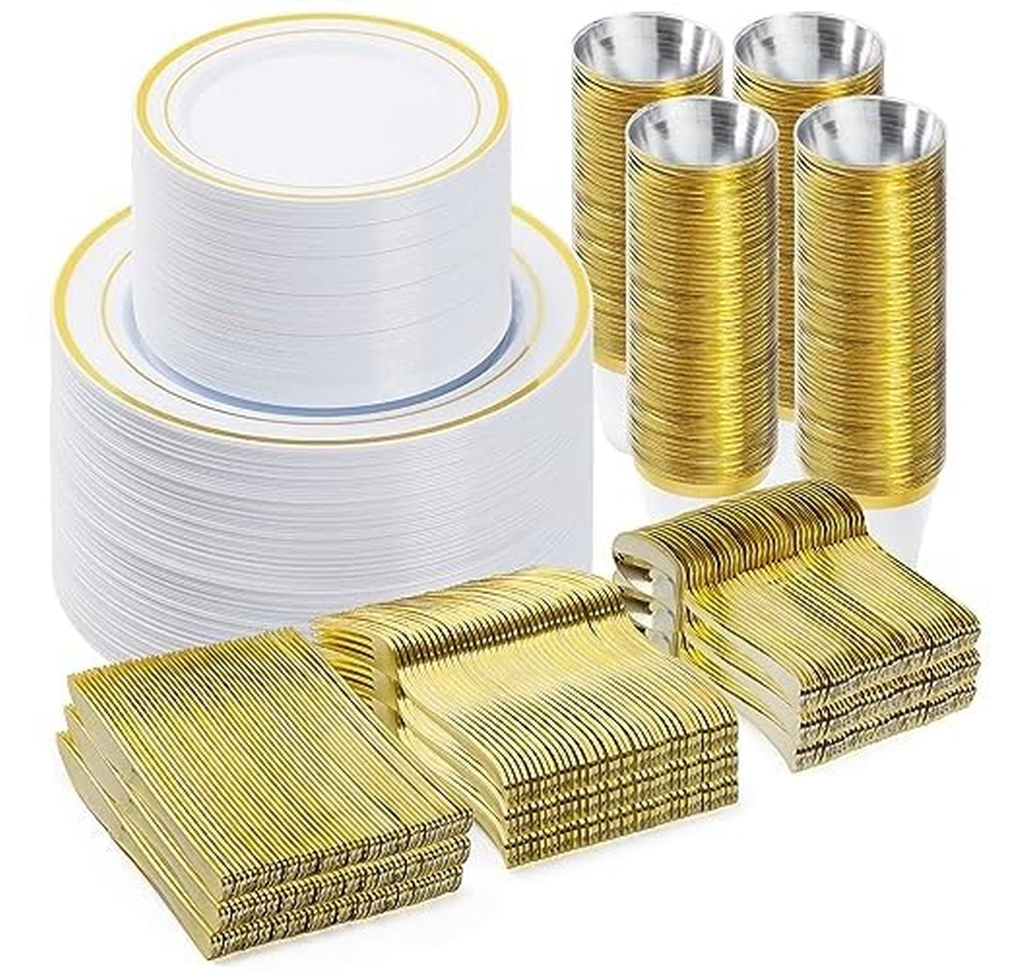 600 Piece Disposable Dinnerware Set for 100 Guests