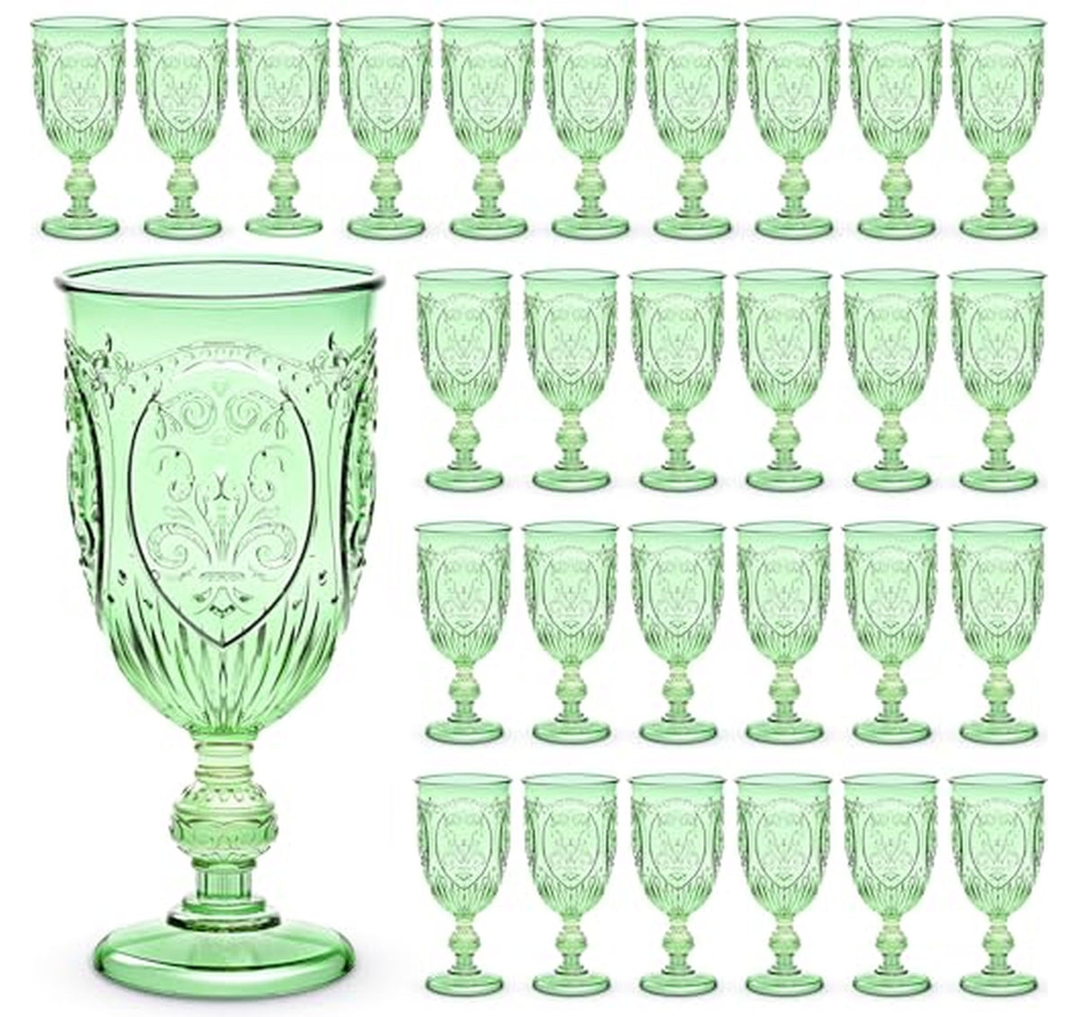 48 Pack Vintage Plastic Wine Goblets, 7.5oz