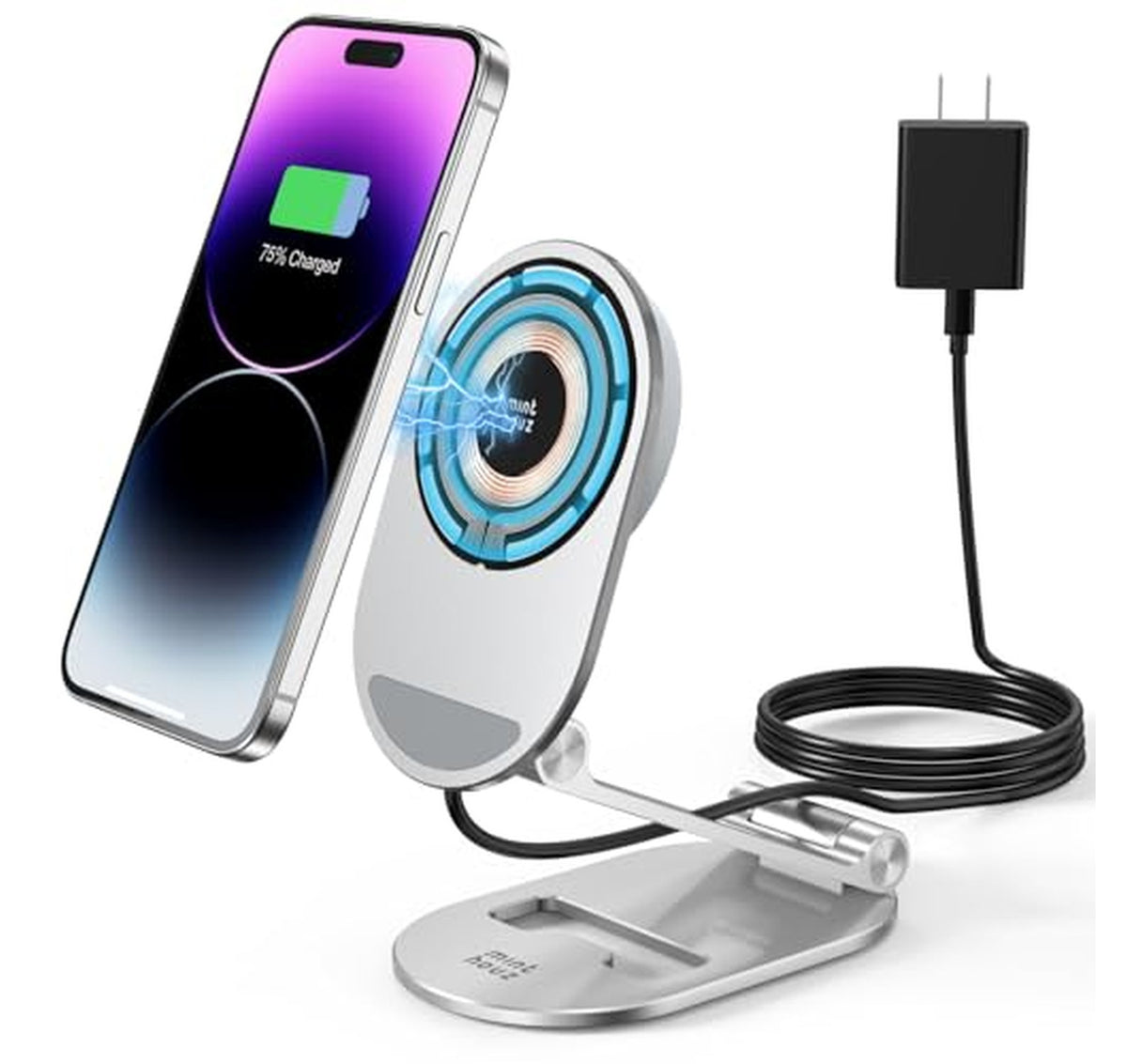 Foldable Magnetic Wireless Charging Stand with 20W Adapter