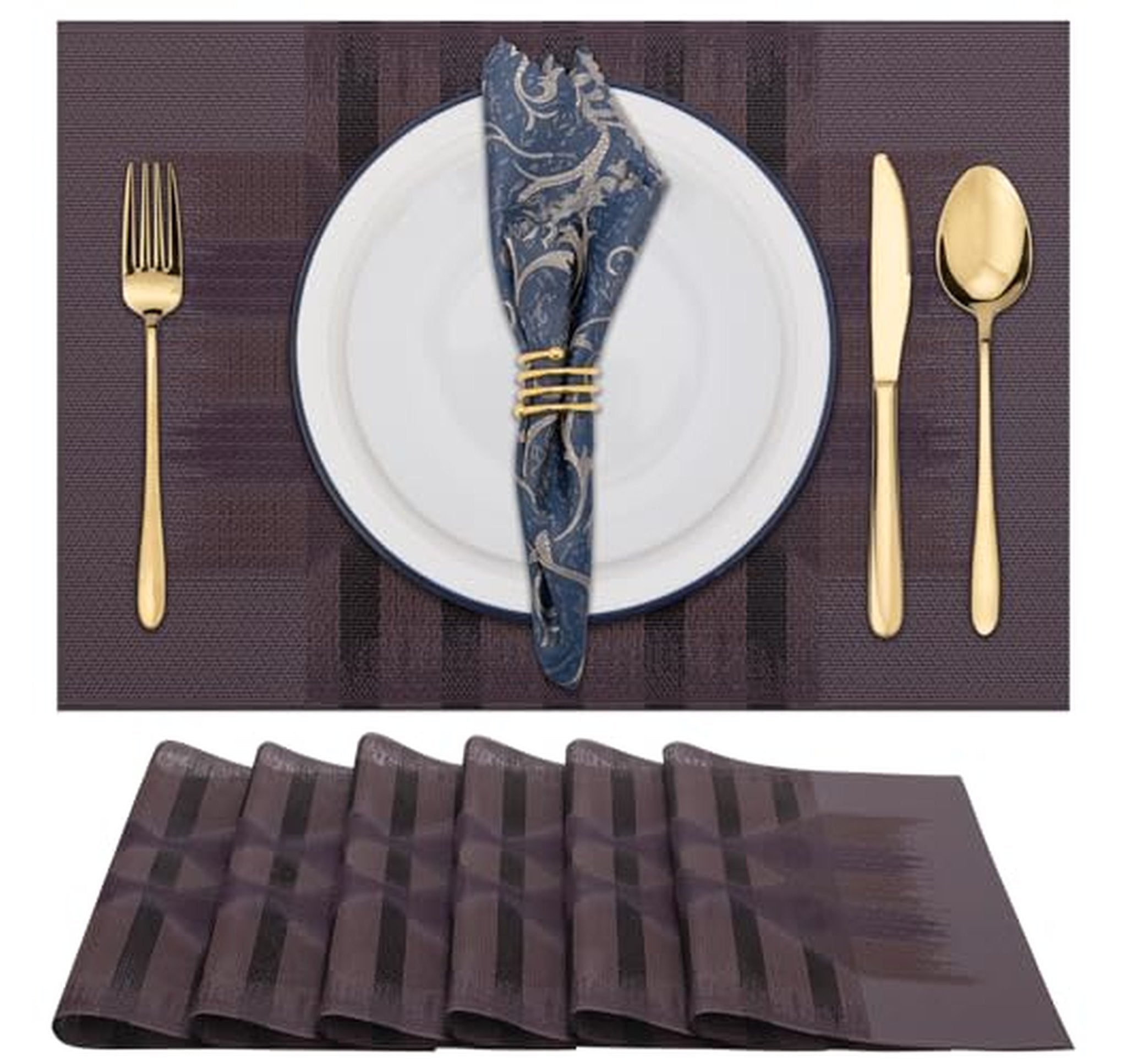6 Pack Heat Resistant Washable Vinyl Placemats