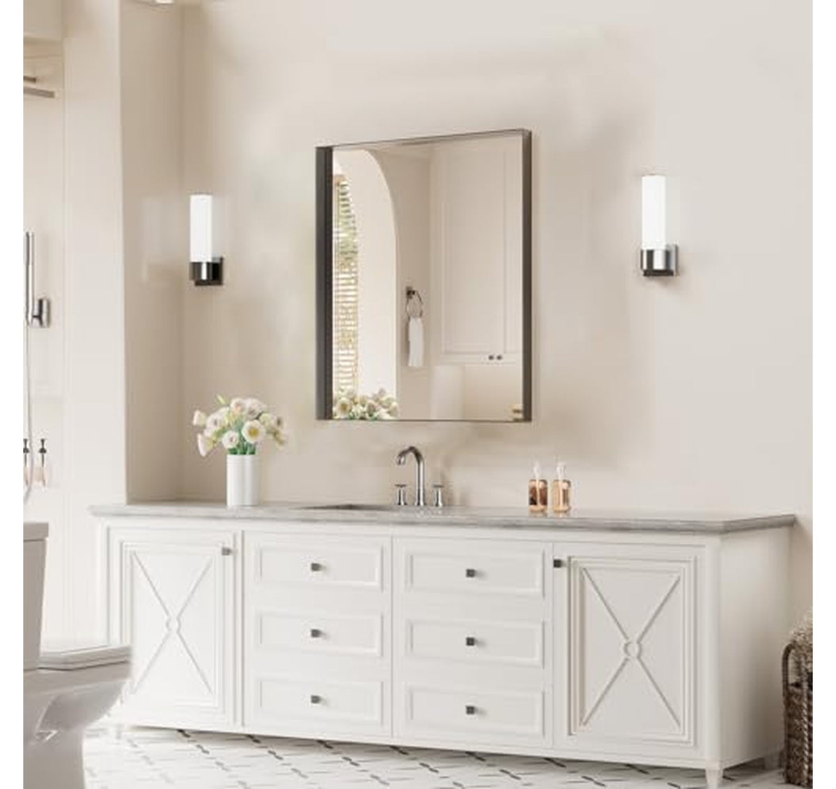 Frameless Bathroom Wall Mirror for Vanity Sink