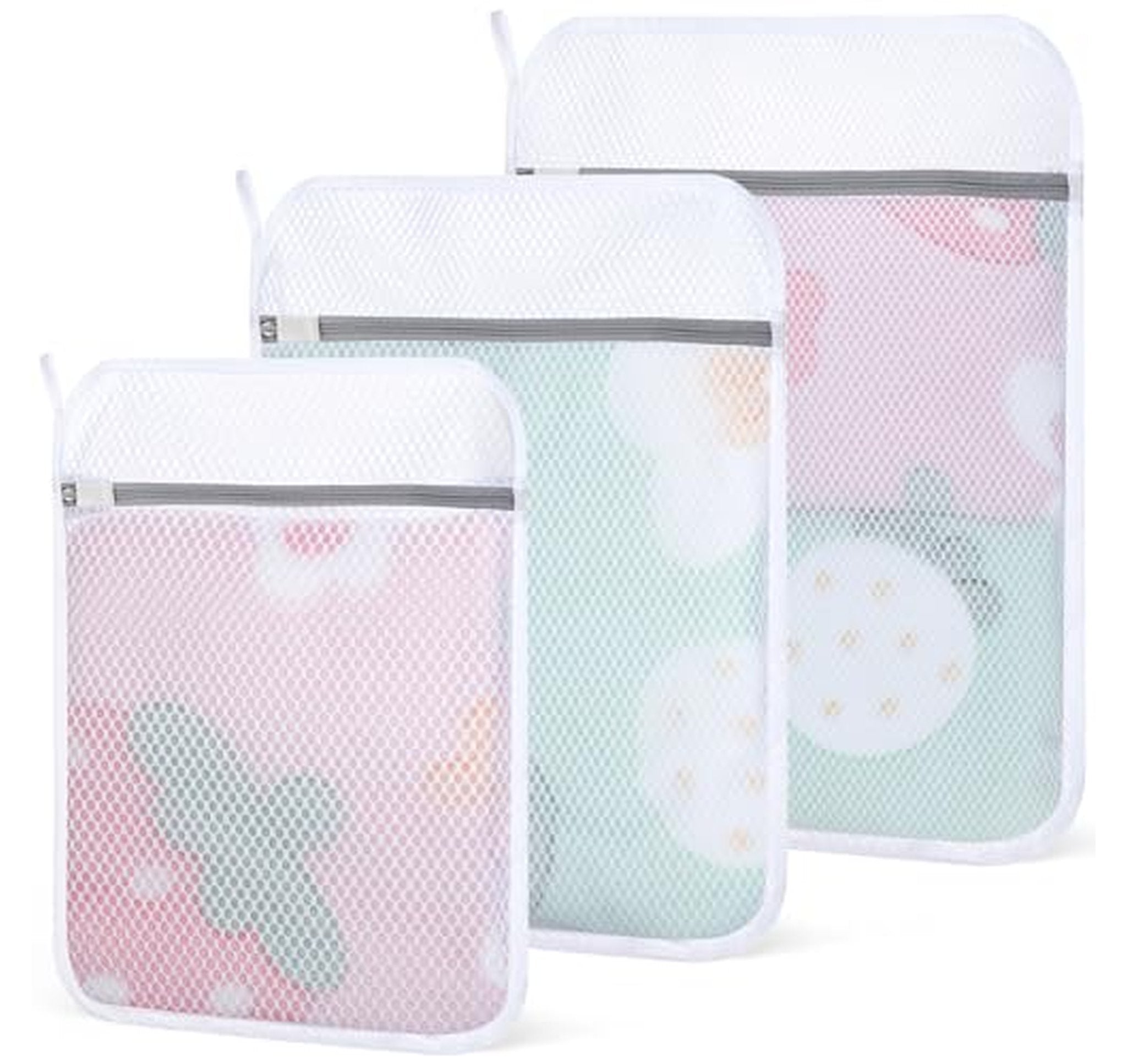 3 Pack Honeycomb Mesh Laundry Bags for Delicates