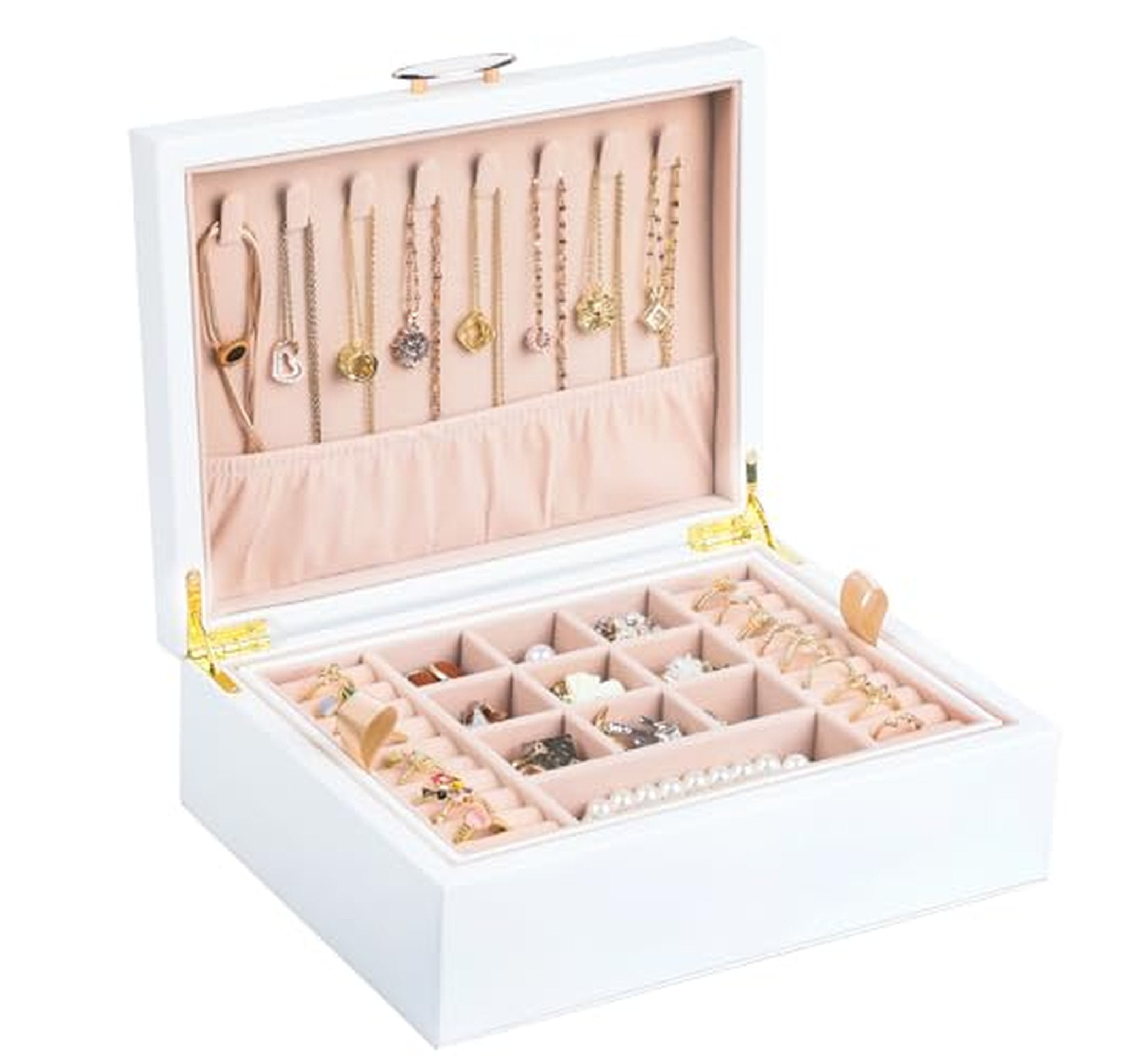 Travel Jewelry Box Organizer with 2 Layers