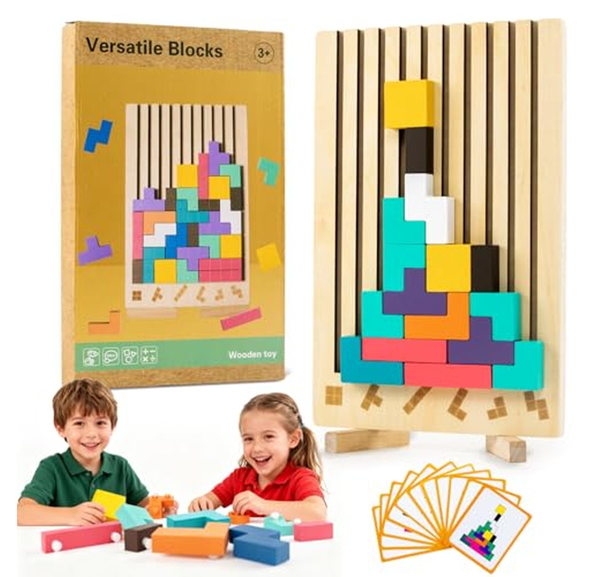 Wooden Montessori 3D Russian Blocks Puzzle