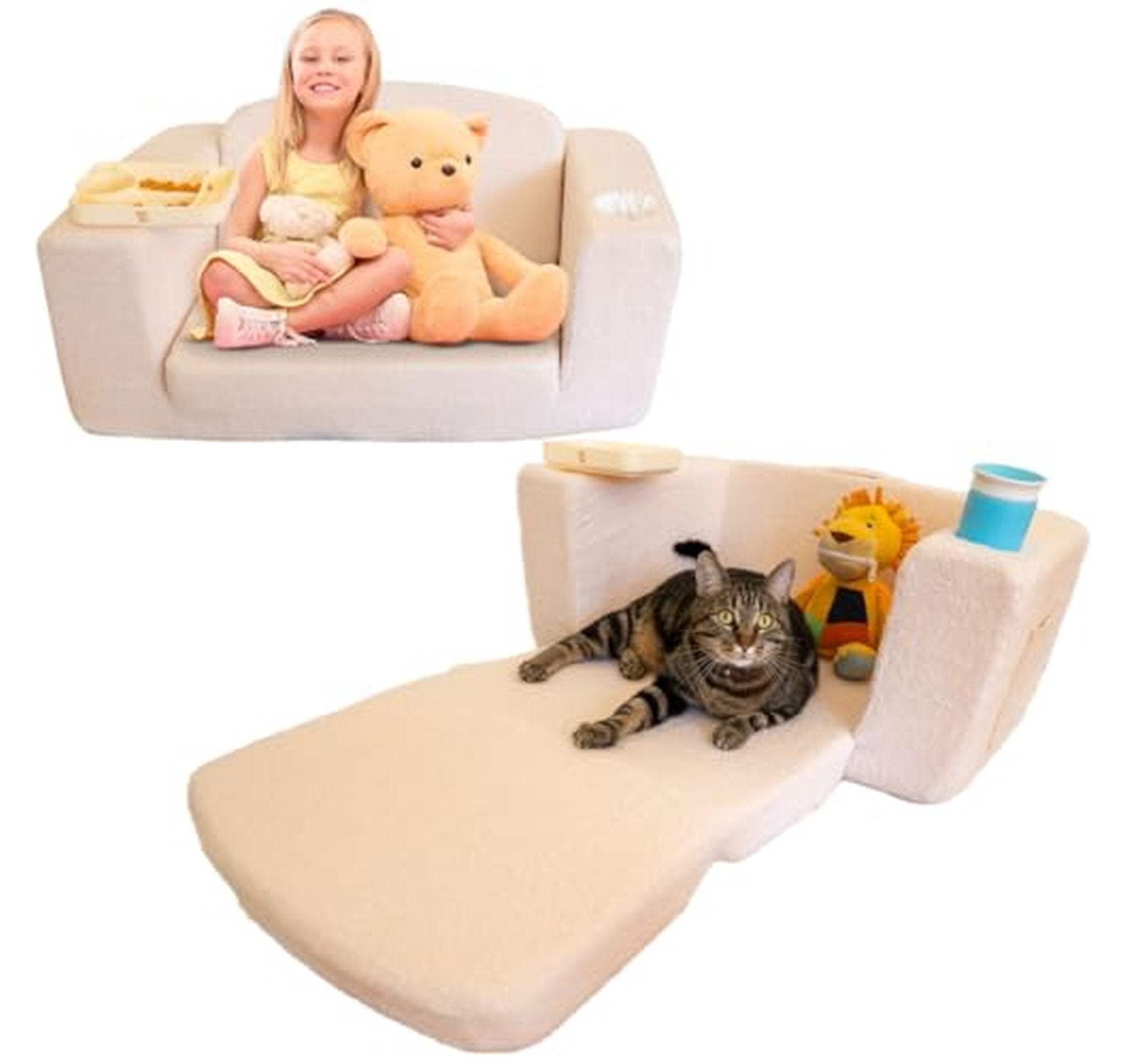Extra Wide Toddler Convertible Couch and Fold Out Bed
