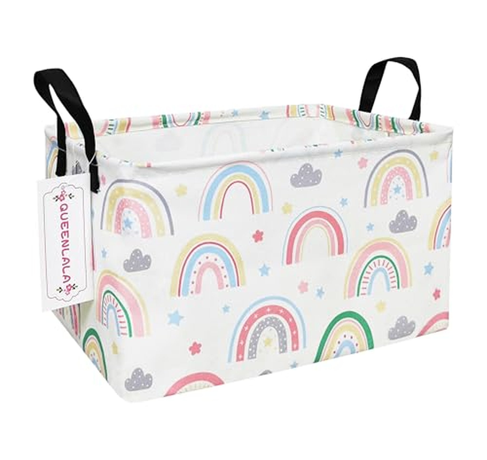 Collapsible Rectangular Laundry Basket with Side Handles