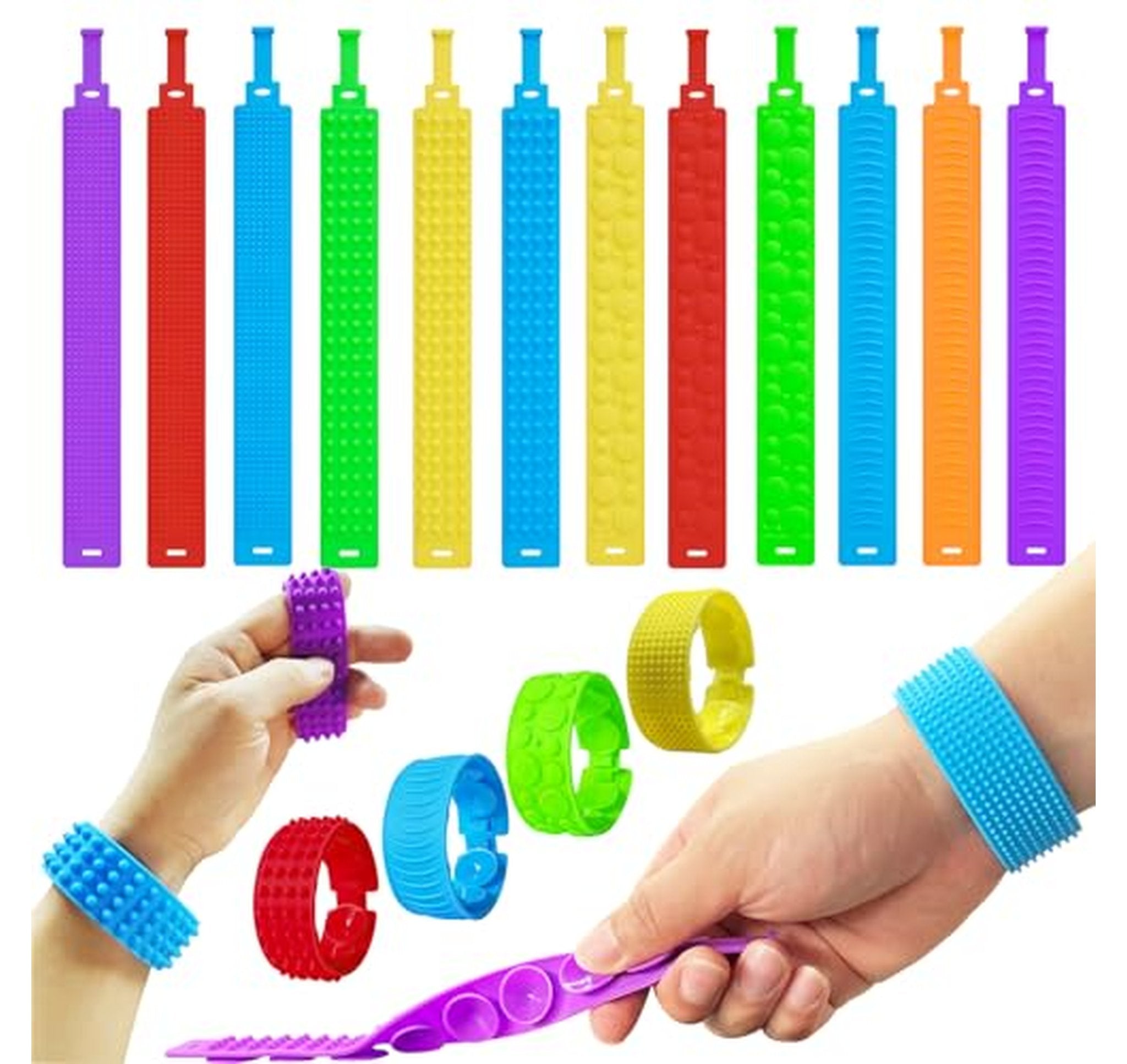 12 Pack Fidget Sensory Bracelets for Anxiety Relief