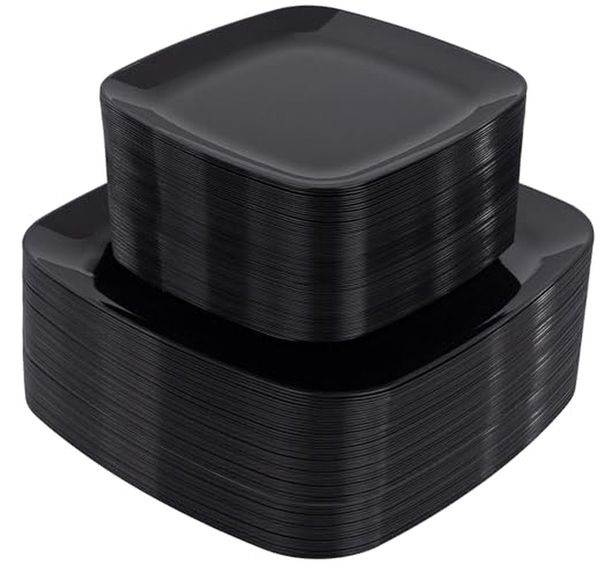 100 Count Square Disposable Plastic Dinner Plates