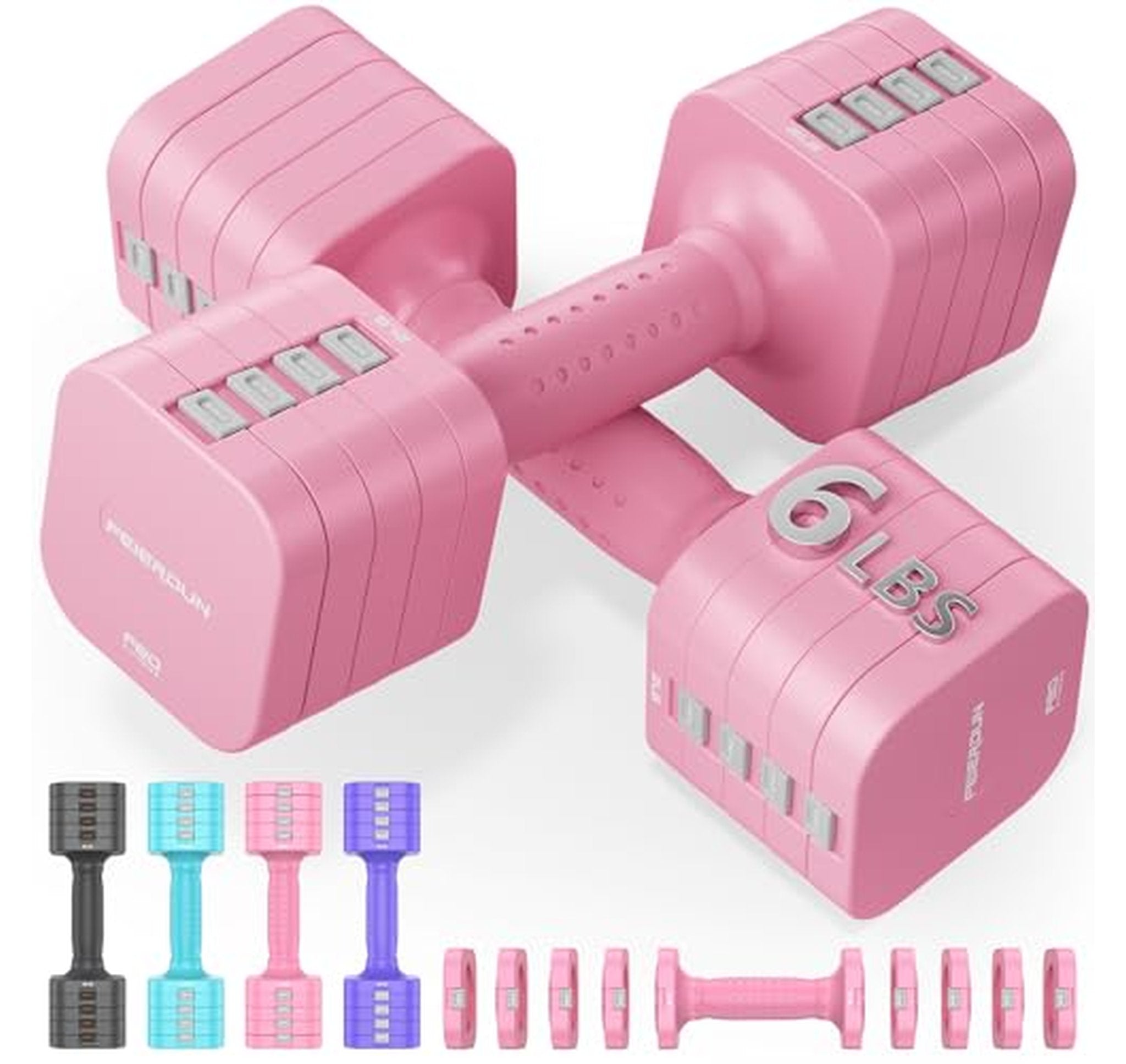 2 Pack Adjustable 5-in-1 Dumbbell Weight Set