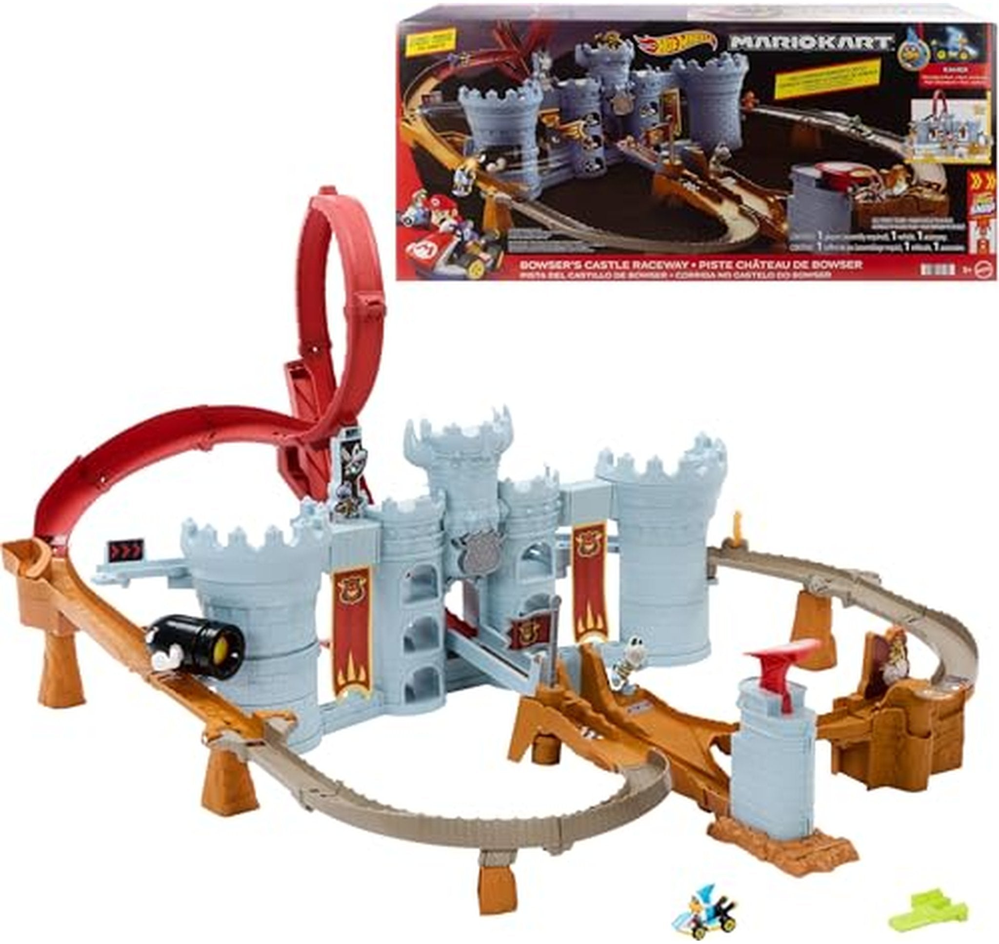 Hot Wheels Mario Kart Bowser’s Castle Track Set