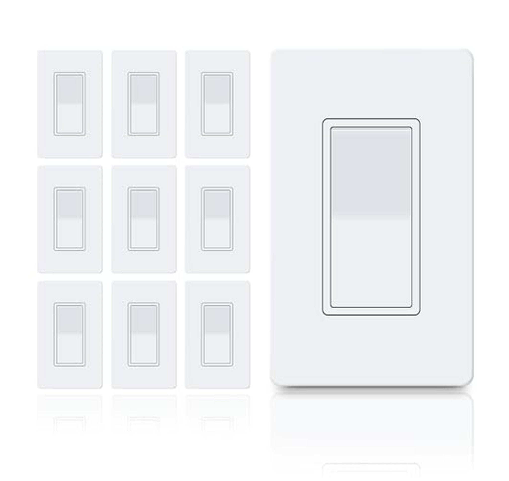 10 Pack Single Pole Rocker Light Switches