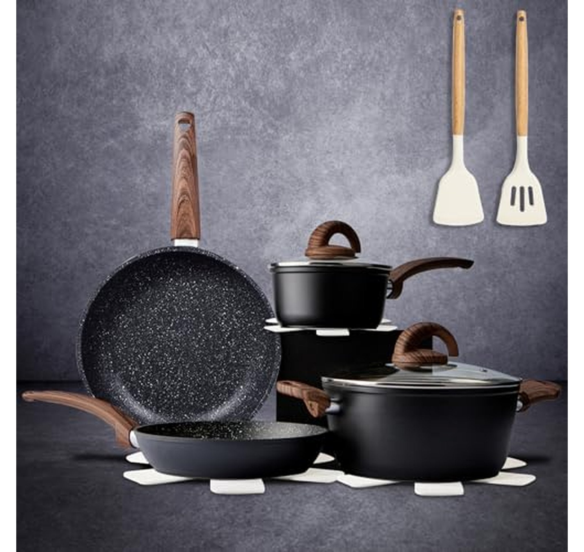 12 Piece Nonstick Ceramic Pots and Pans Set
