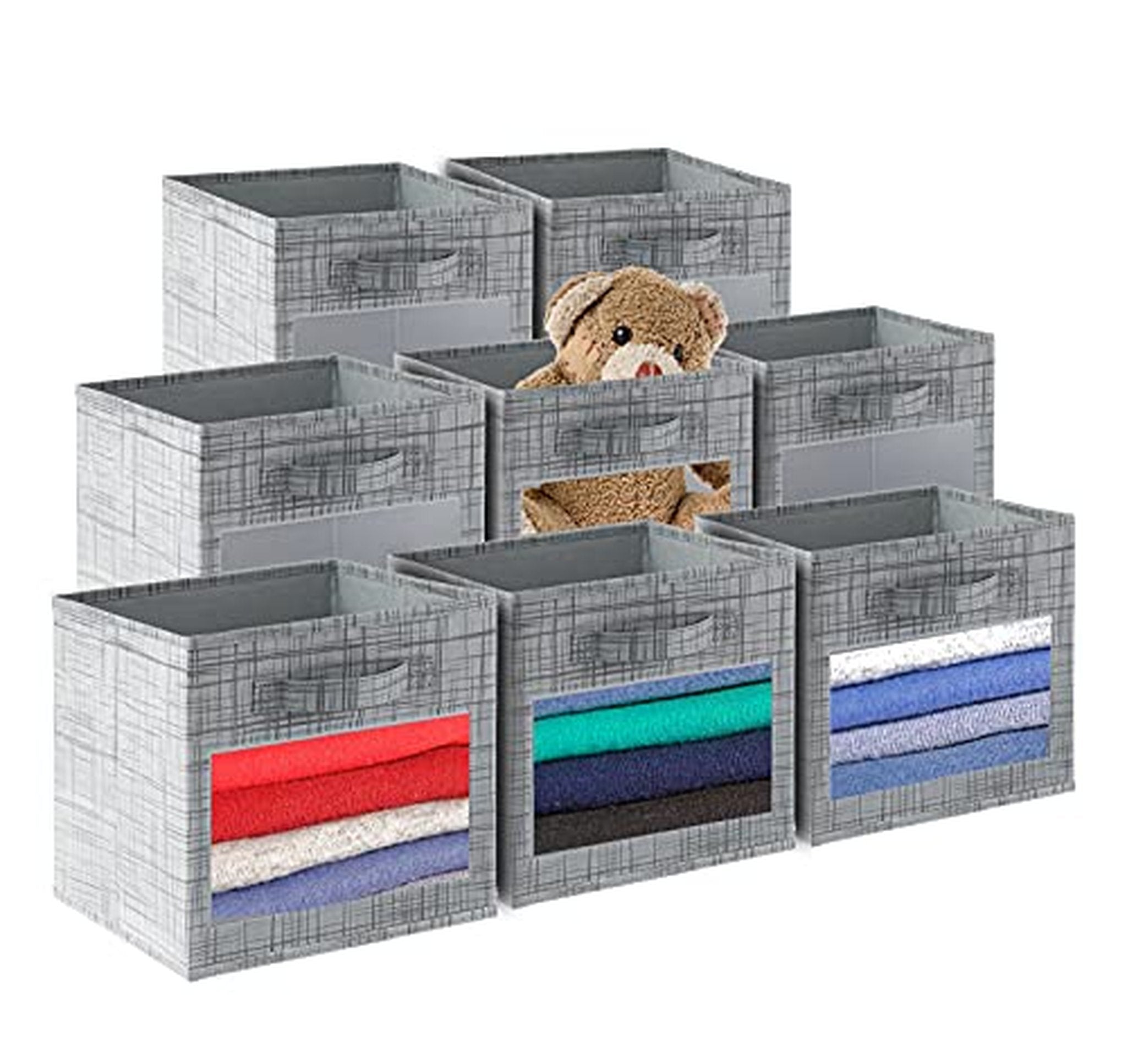 8 Pack Foldable Fabric Cube Storage Bins