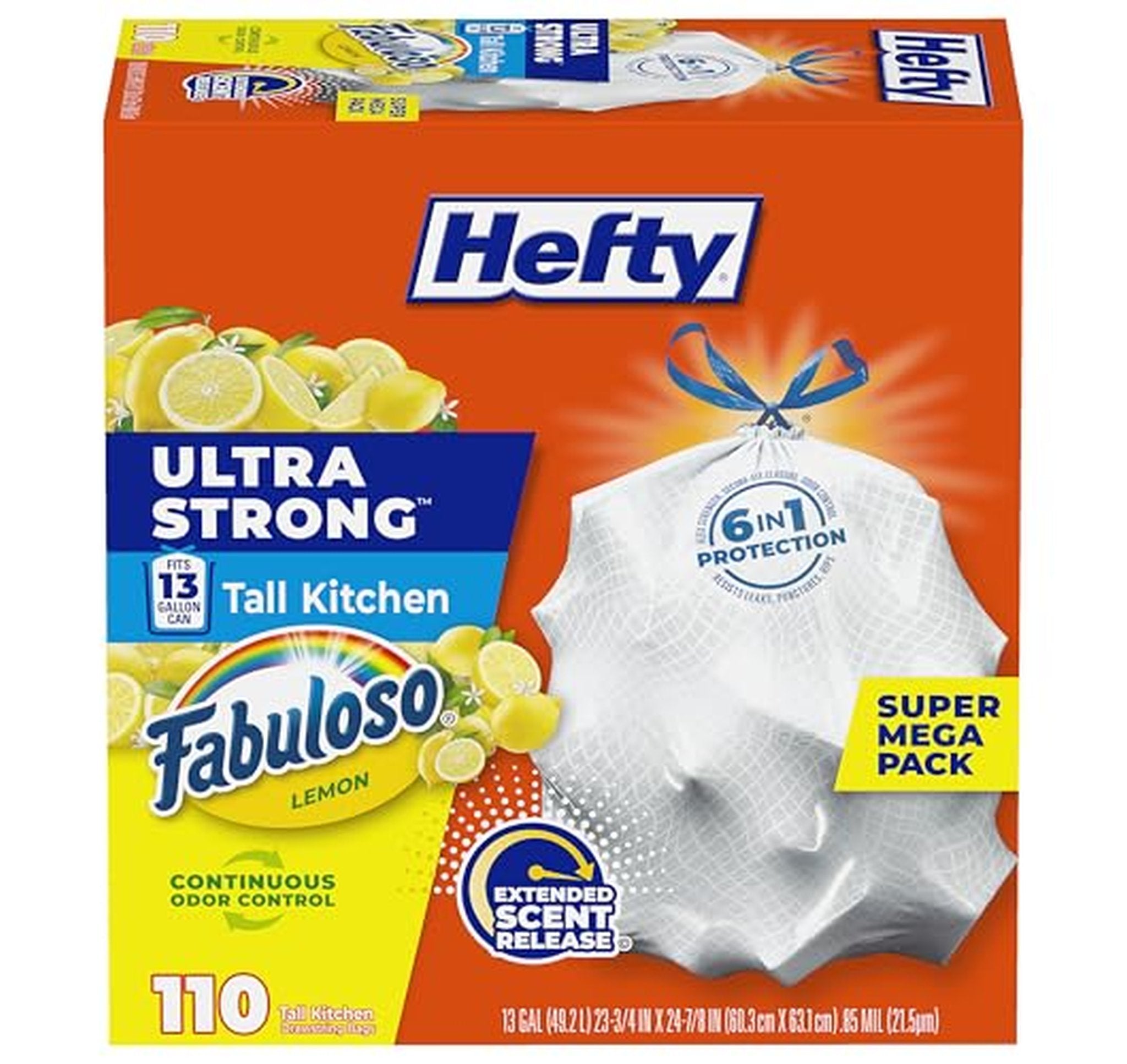 110 Count Hefty 13 Gallon Kitchen Trash Bags