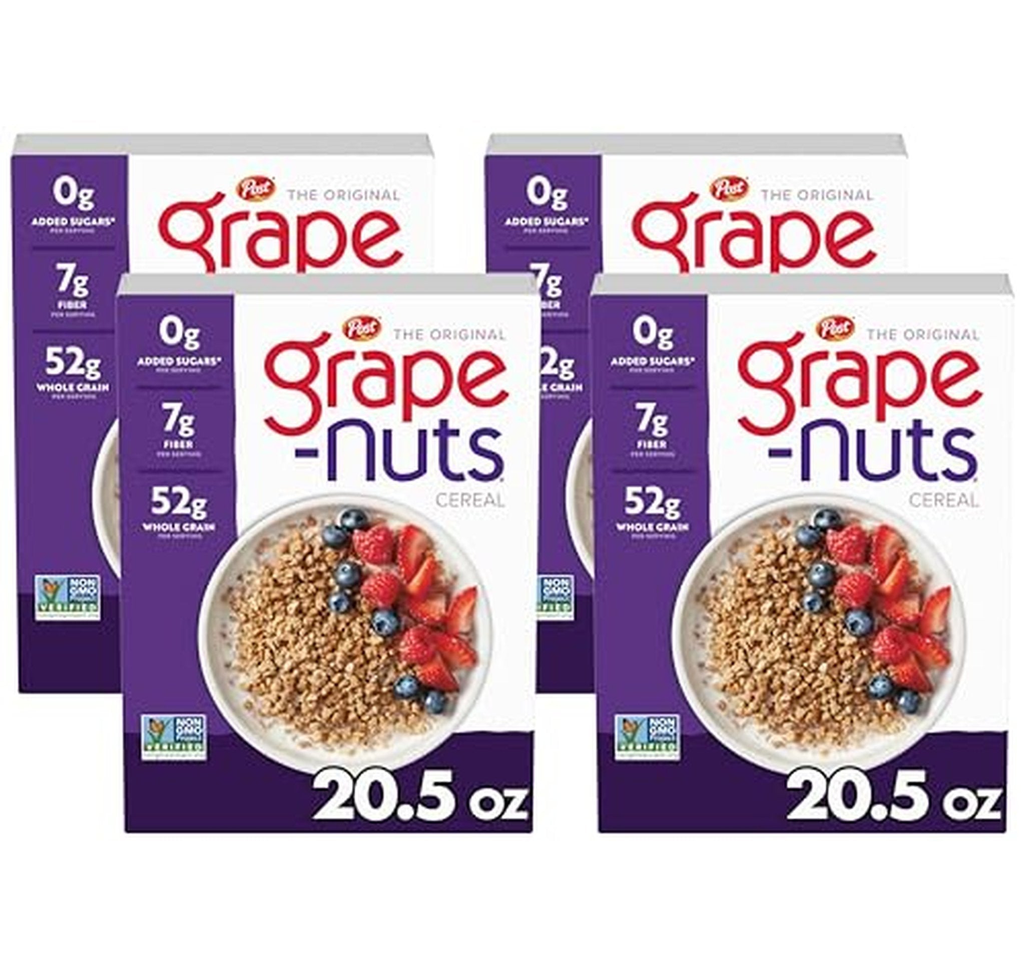 4 Pack Grape-Nuts Original Whole Grain Cereal