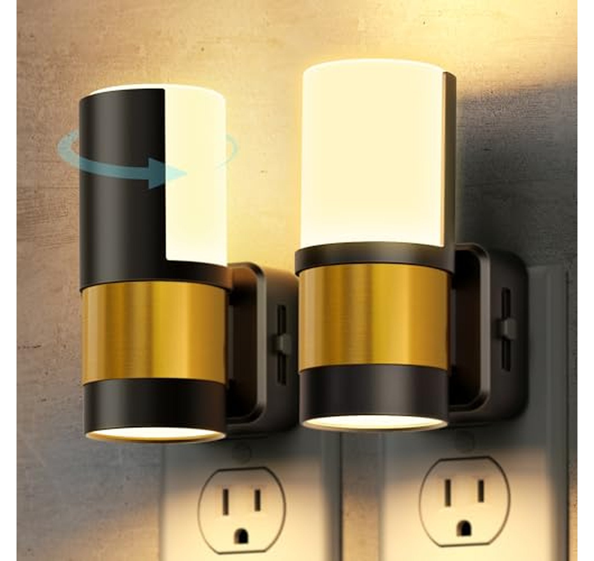2 Pack Dimmable LED Night Lights with Sensor