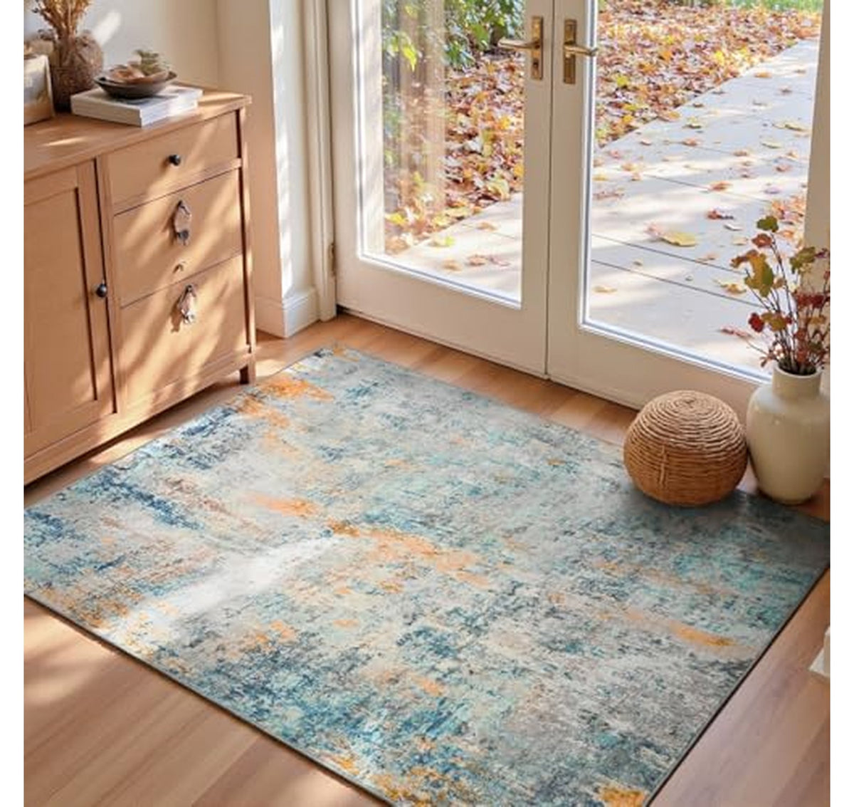 Washable Non Slip 3x5 Abstract Area Rug