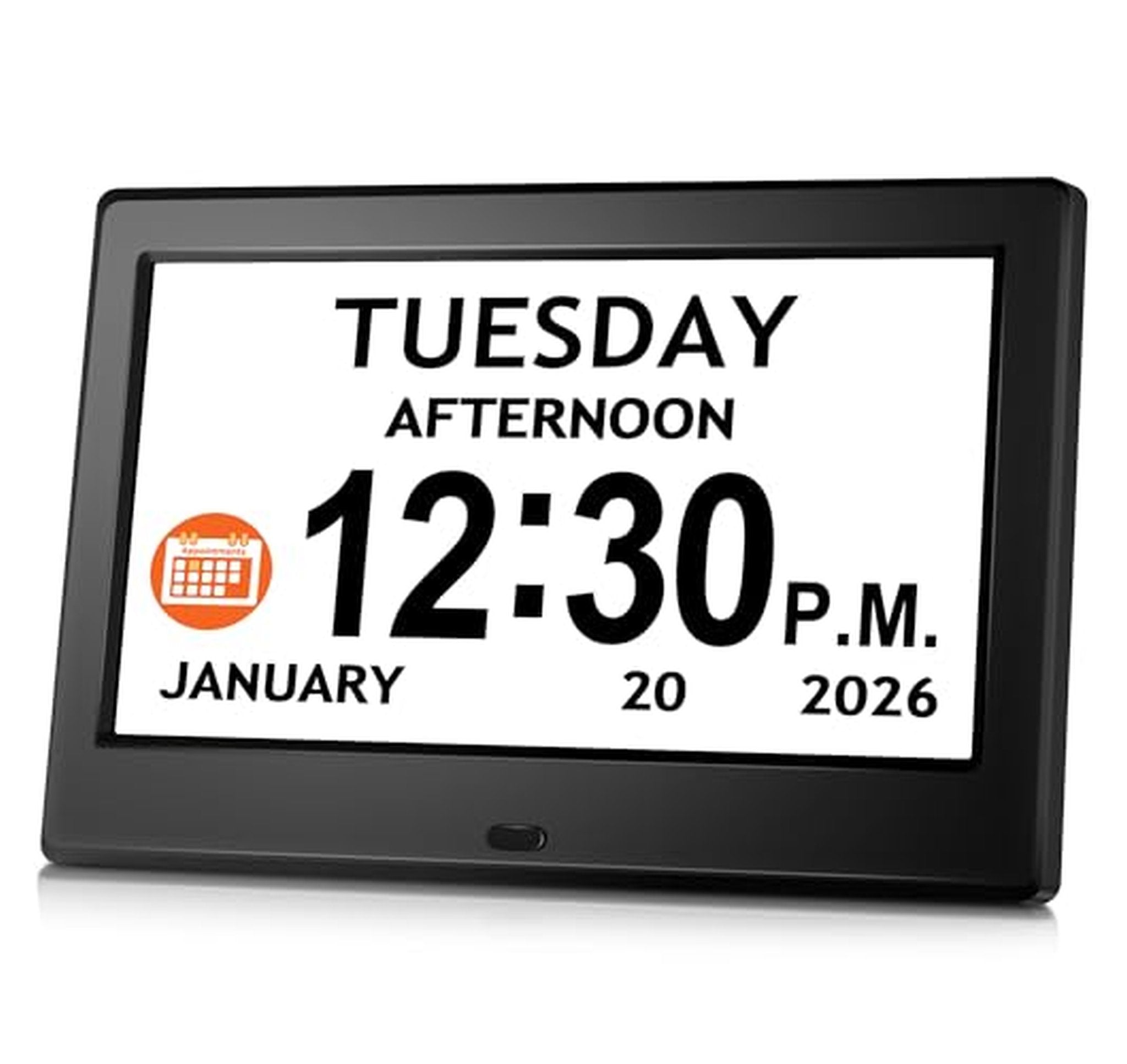 Large Display Digital Dementia Clock with Alarms