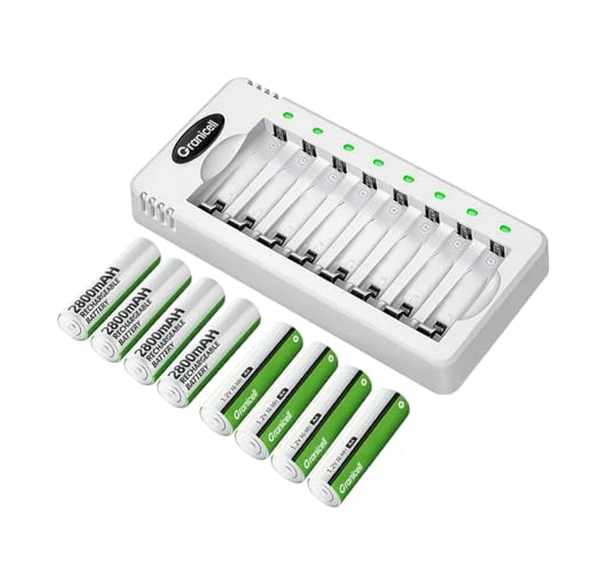 8 Pack Rechargeable AA Batteries with USB Charger