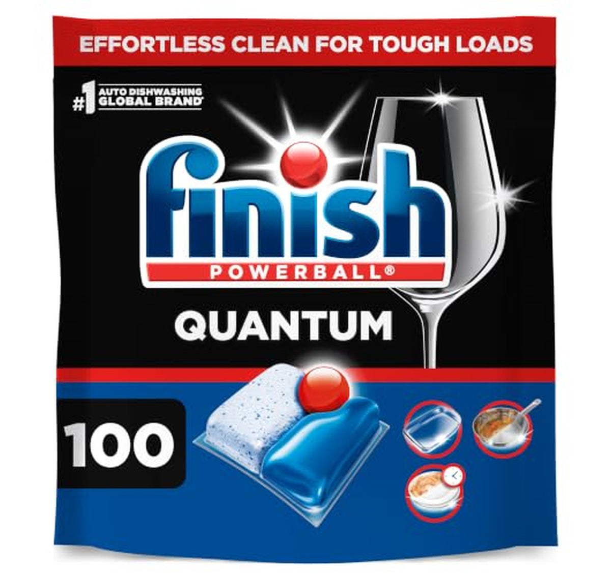 100 Count Finish Quantum Dishwasher Detergent Pods