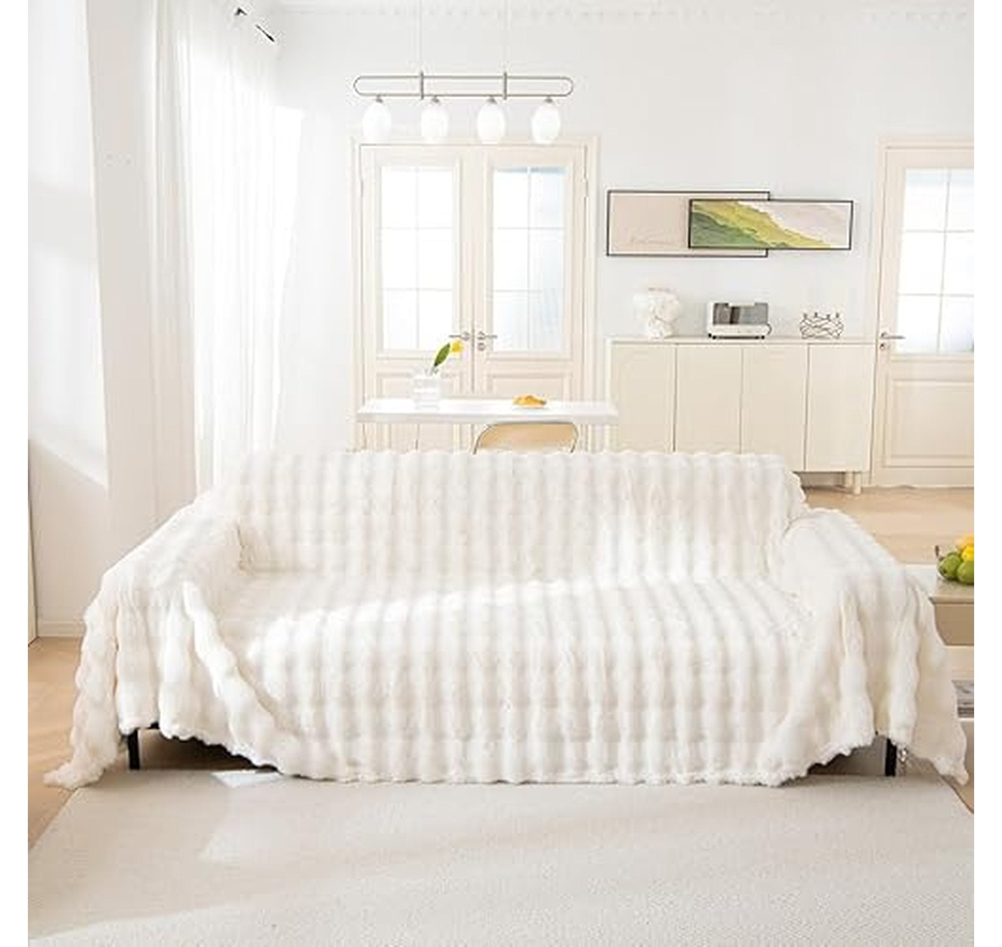 Extra Soft Shaggy Faux Fur Couch Sofa Cover