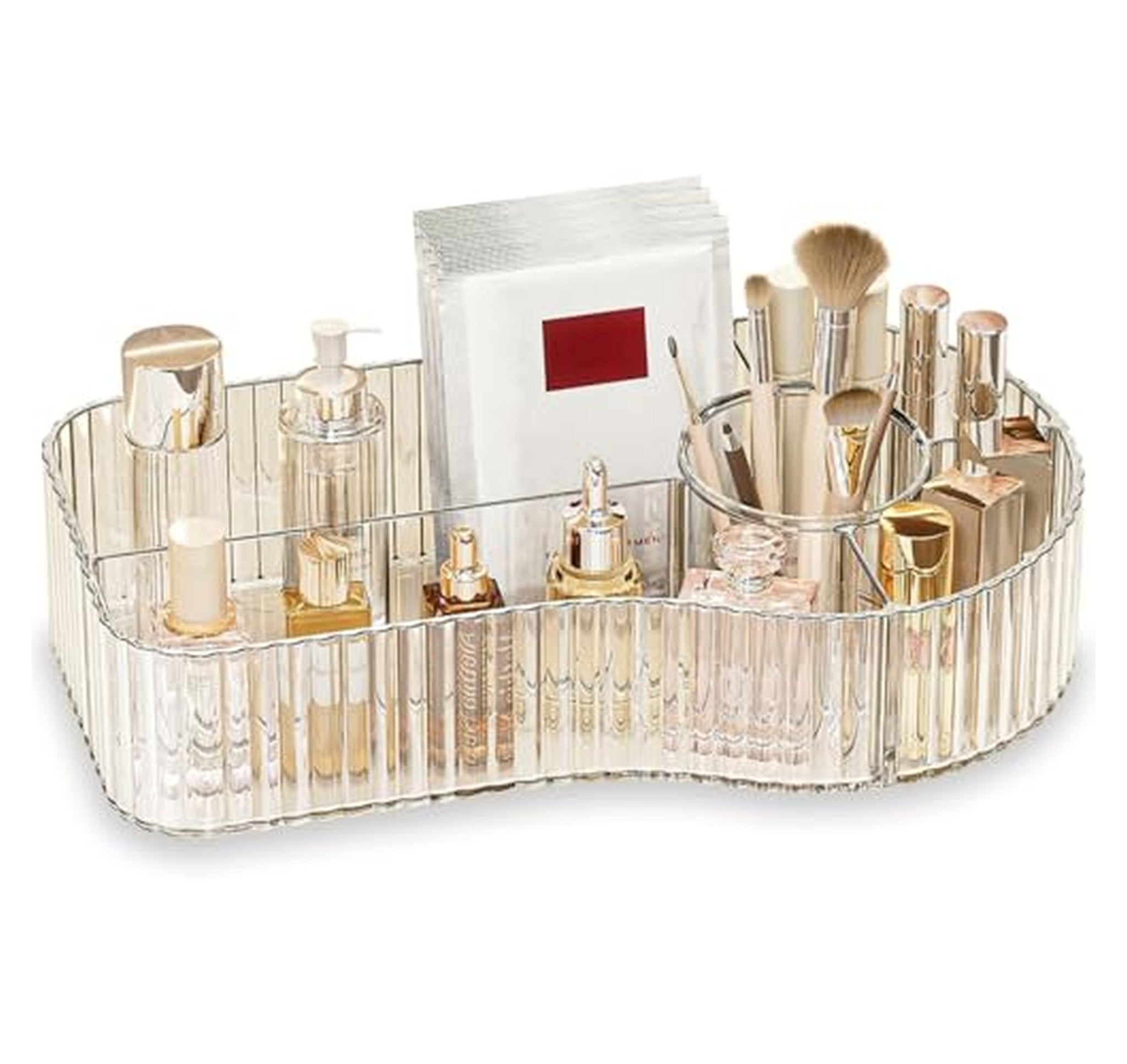 Acrylic Makeup Organizer with Skincare and Brush Holder