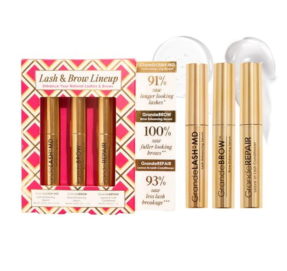3 Piece Grande Cosmetics Lash and Brow Serum Set