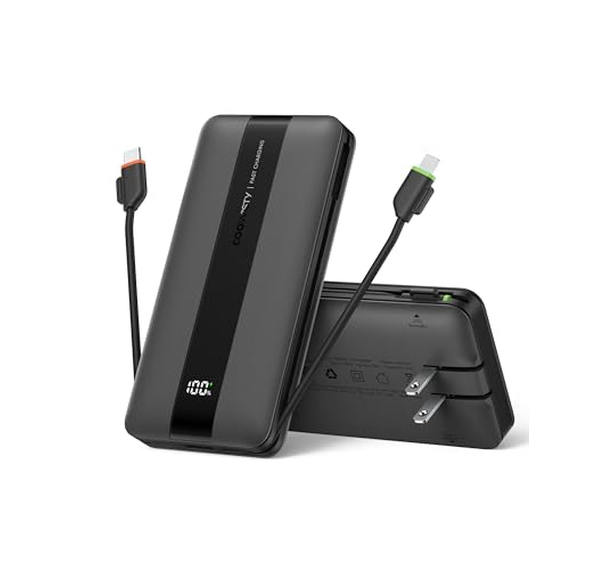 10500mAh Fast Charging Portable Charger with Cables