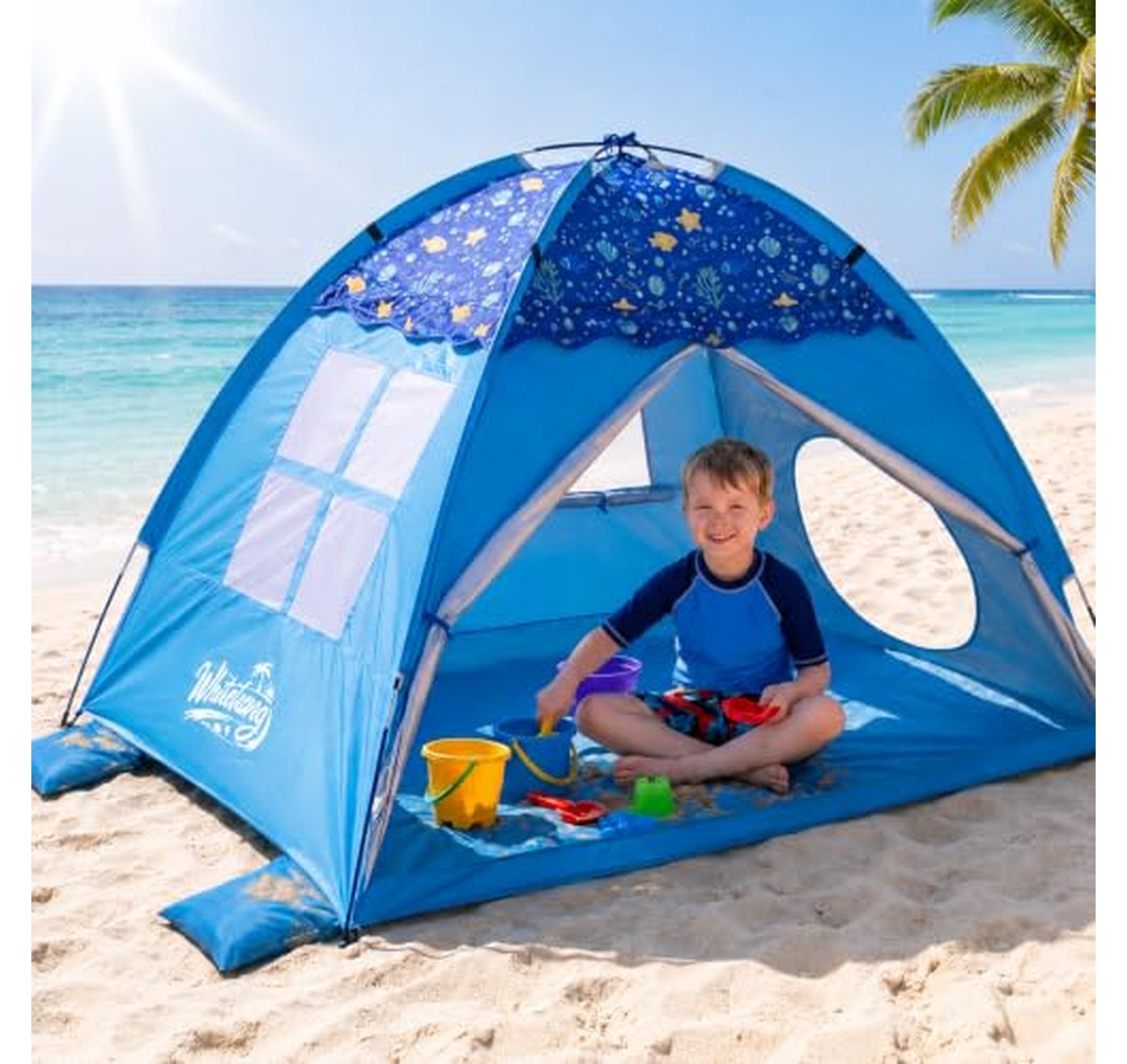 UPF 50+ Baby Beach Tent with Tunnel Port