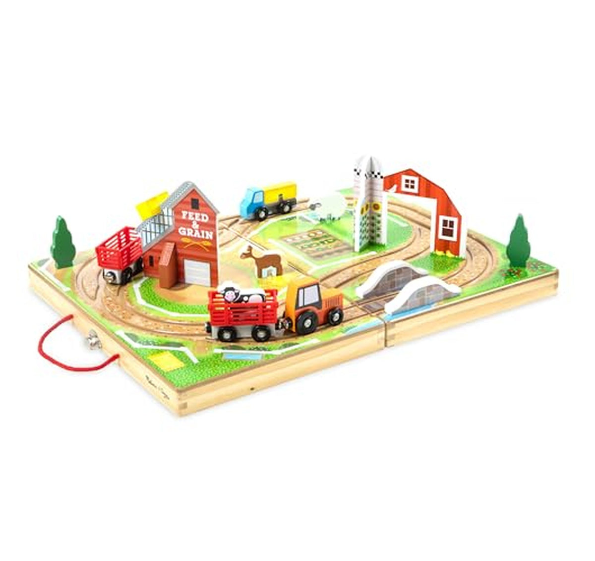 Melissa & Doug Wooden Take-Along Tabletop Farm Set