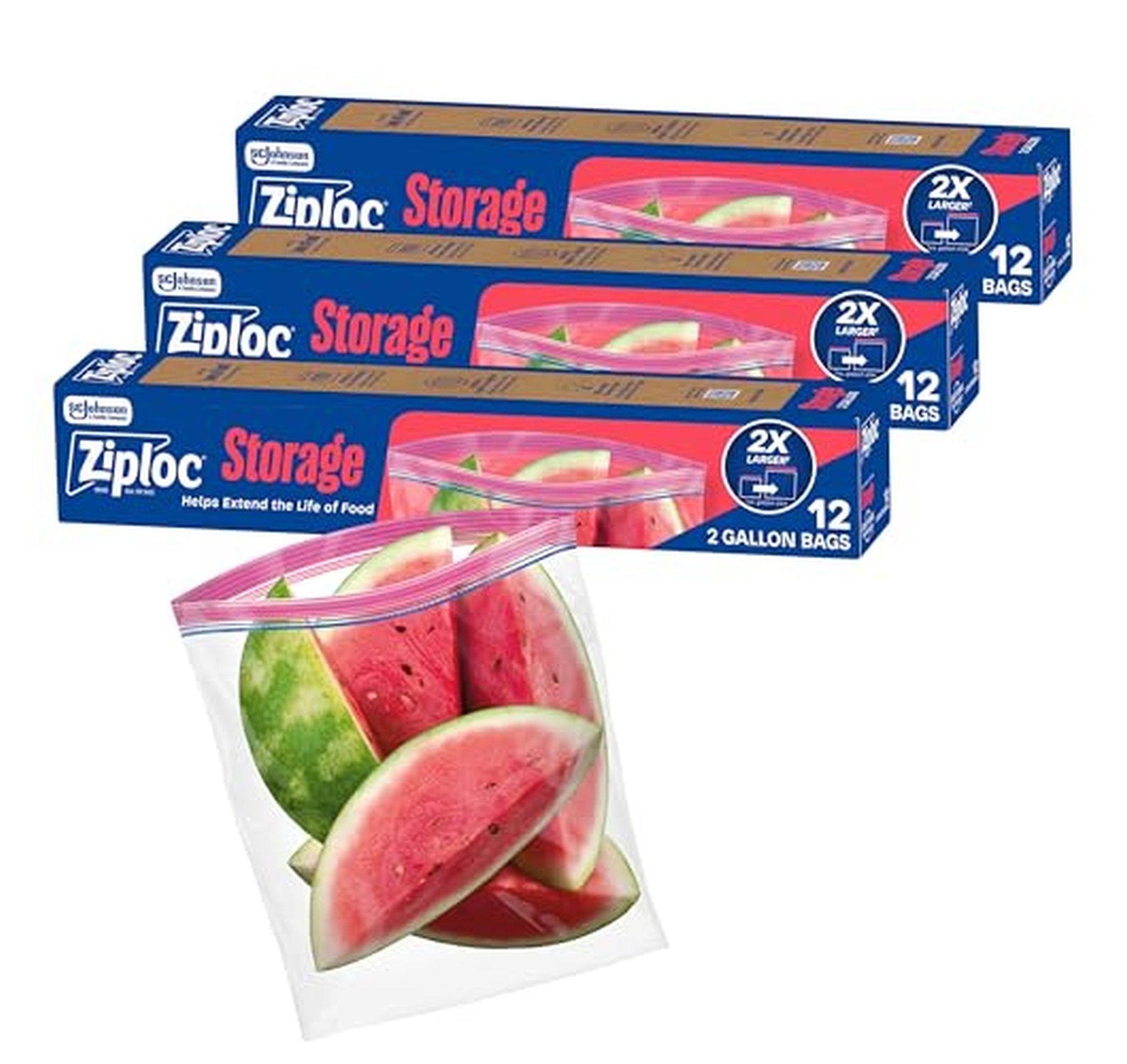 Ziploc 2 Gallon Food Storage Bags, 36 Count