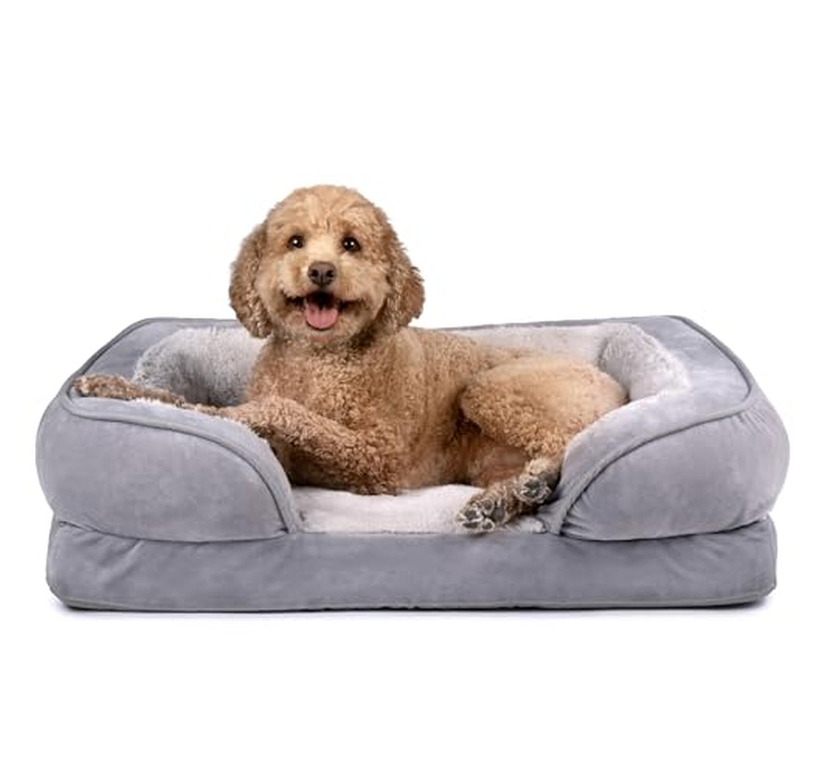 Furhaven Cooling Gel Bolster Dog Bed, Medium