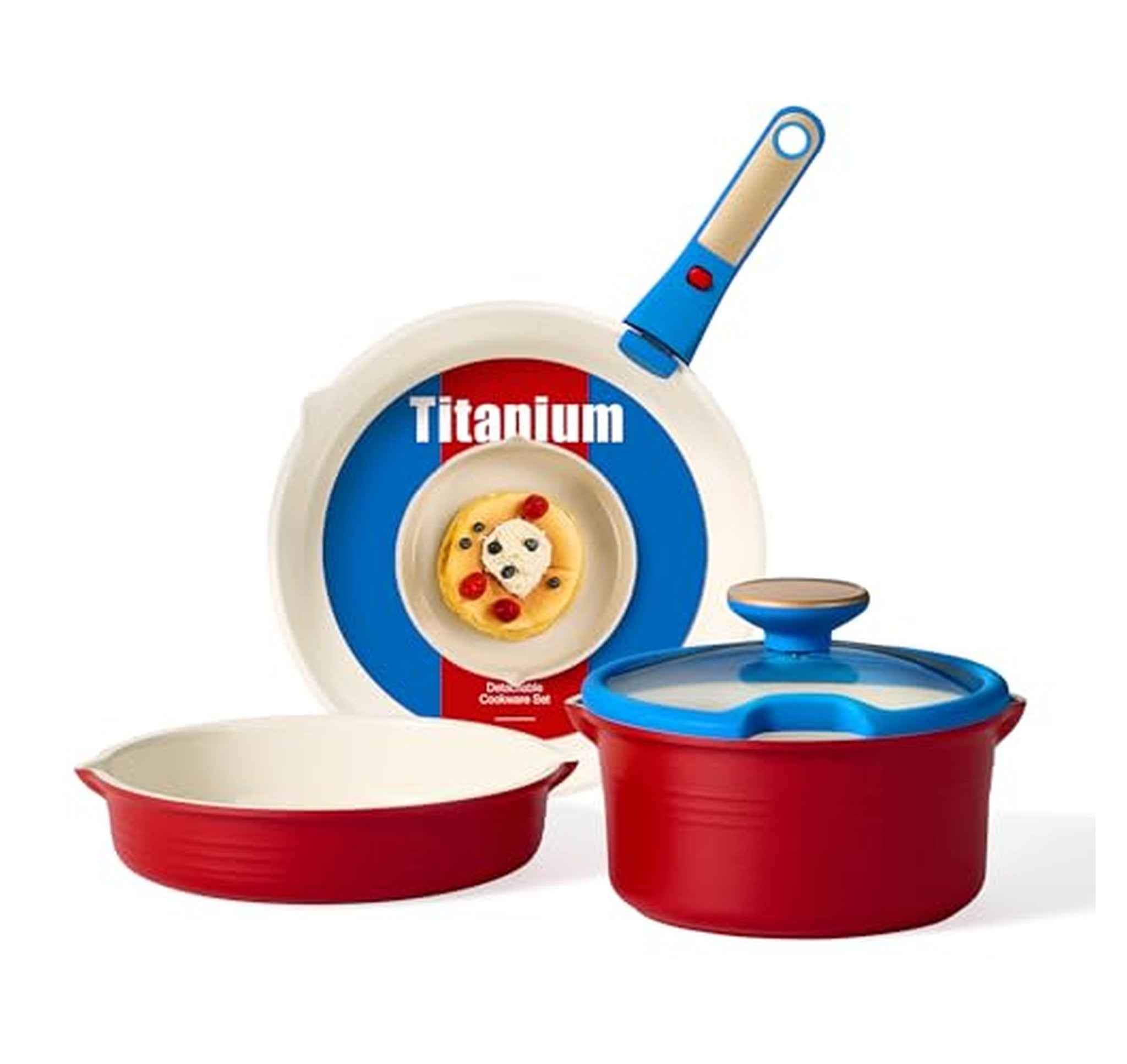 5 Piece Nonstick Titanium Pots and Pans Set