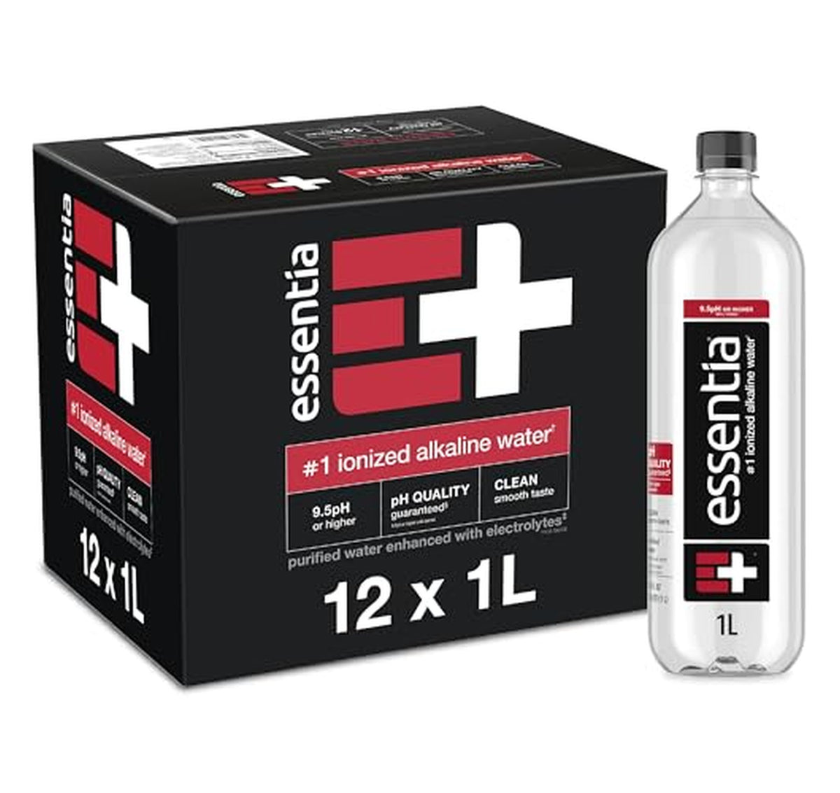 12 Pack Essentia Ionized Alkaline Water 1L Bottles