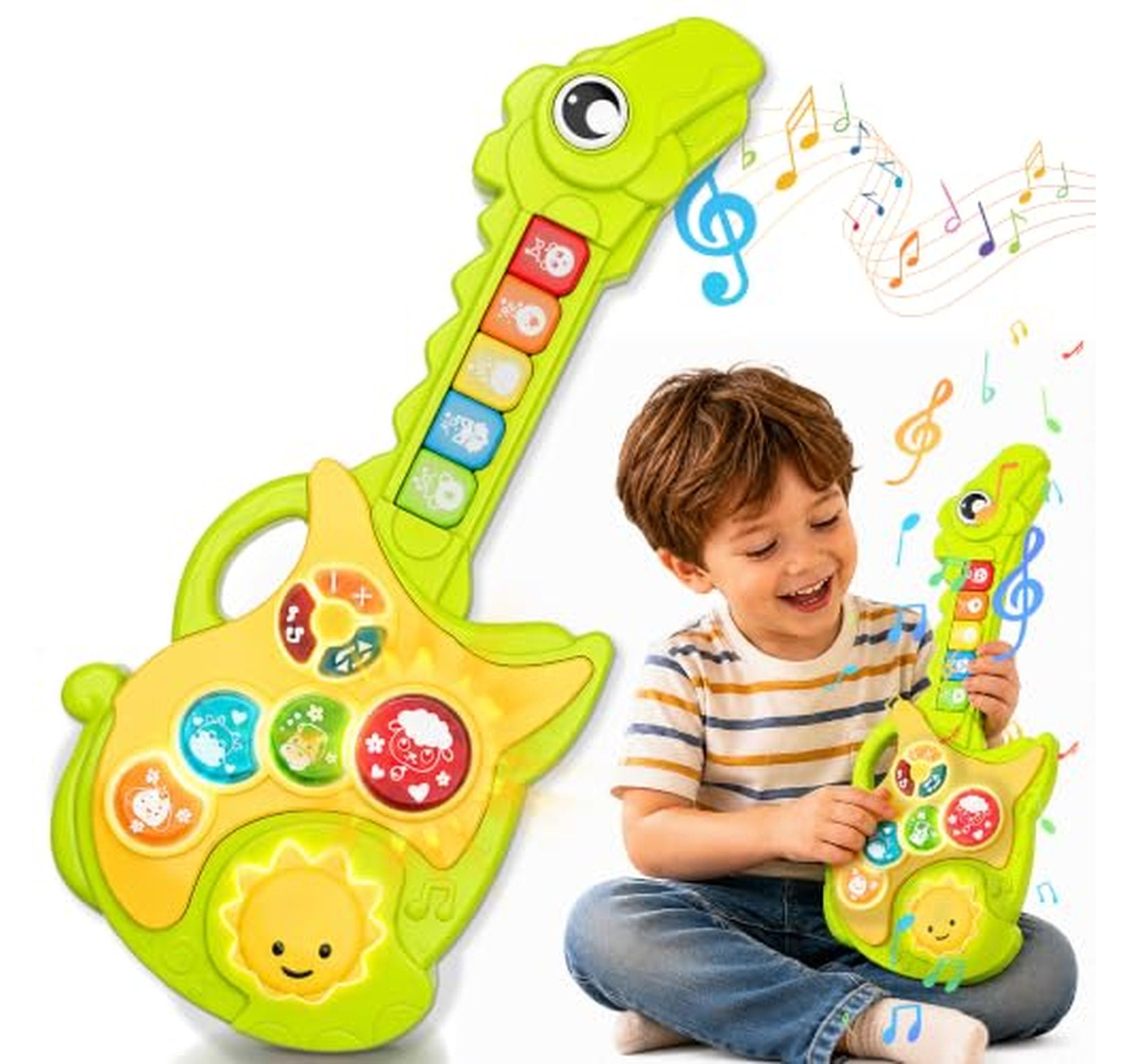 2-in-1 Dinosaur Musical Guitar Piano Toy