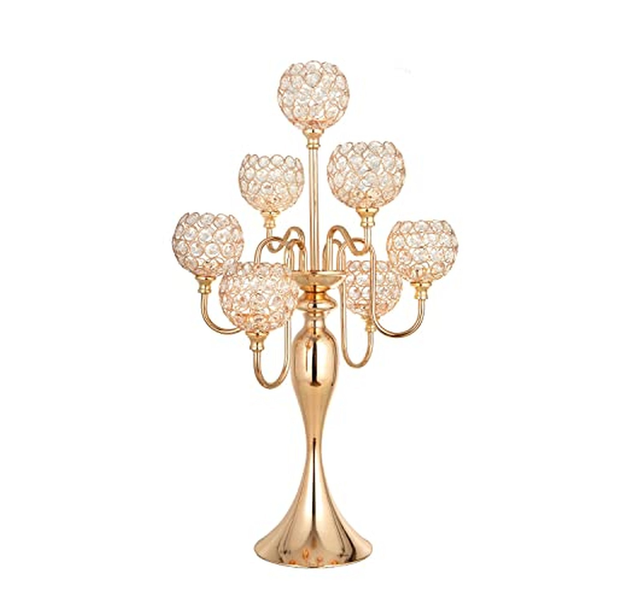 7-Arm Crystal Candelabra Centerpiece Candle Holder