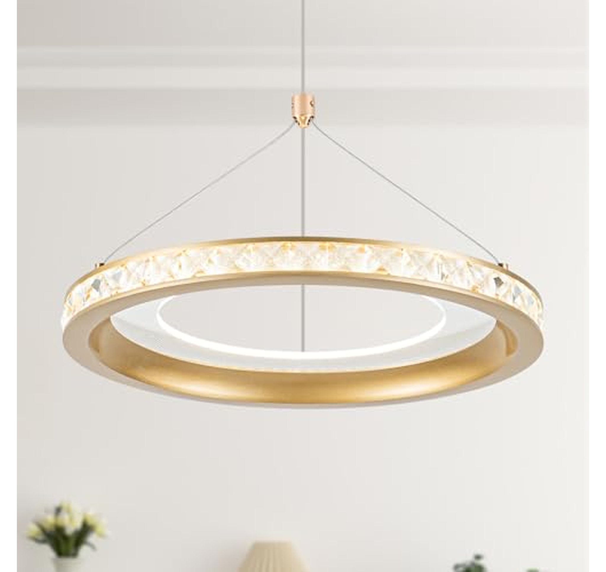 11.8-Inch LED Crystal Ring Pendant Light