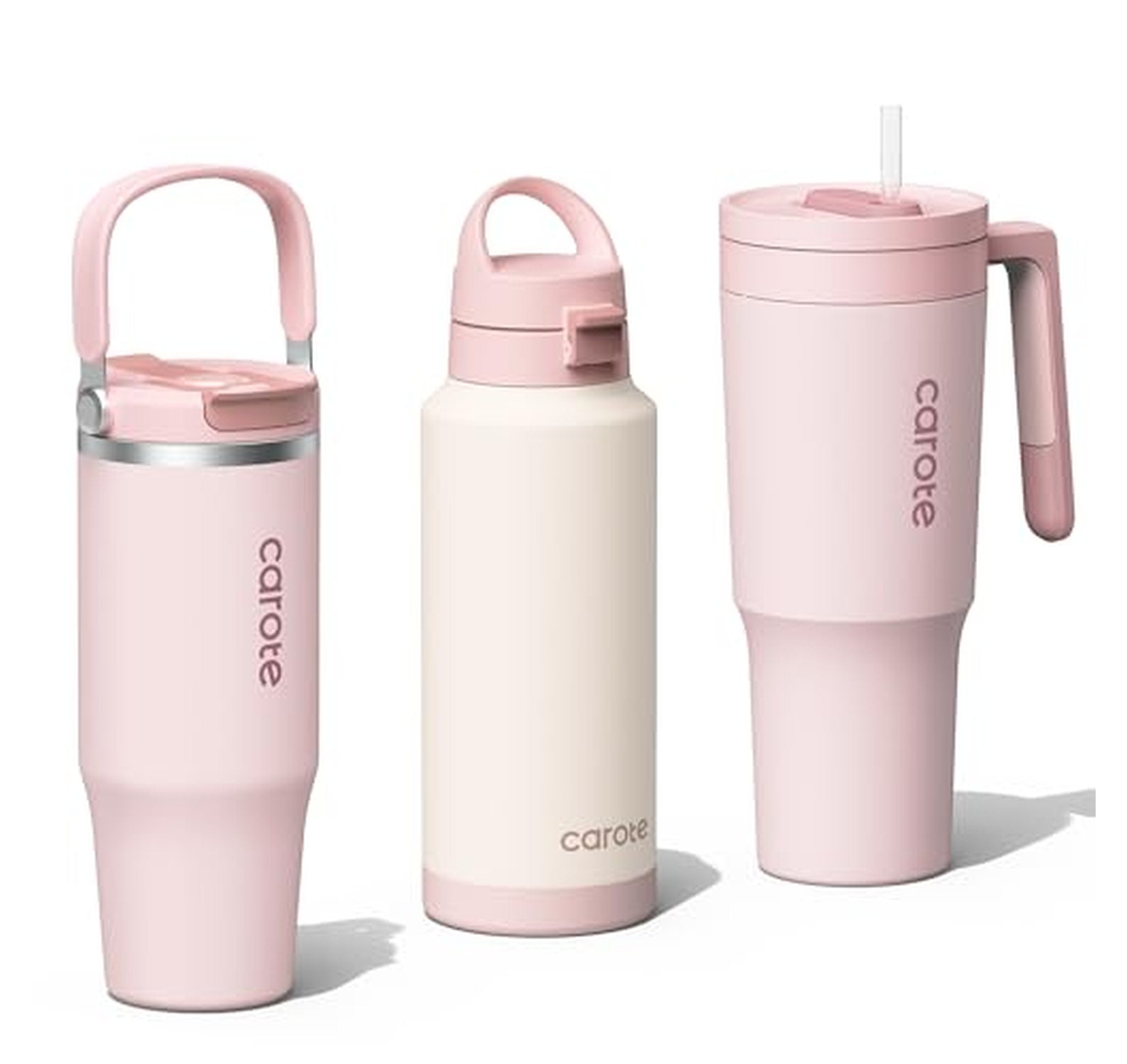 3 Pack Insulated Stainless Steel Straw Water Bottles