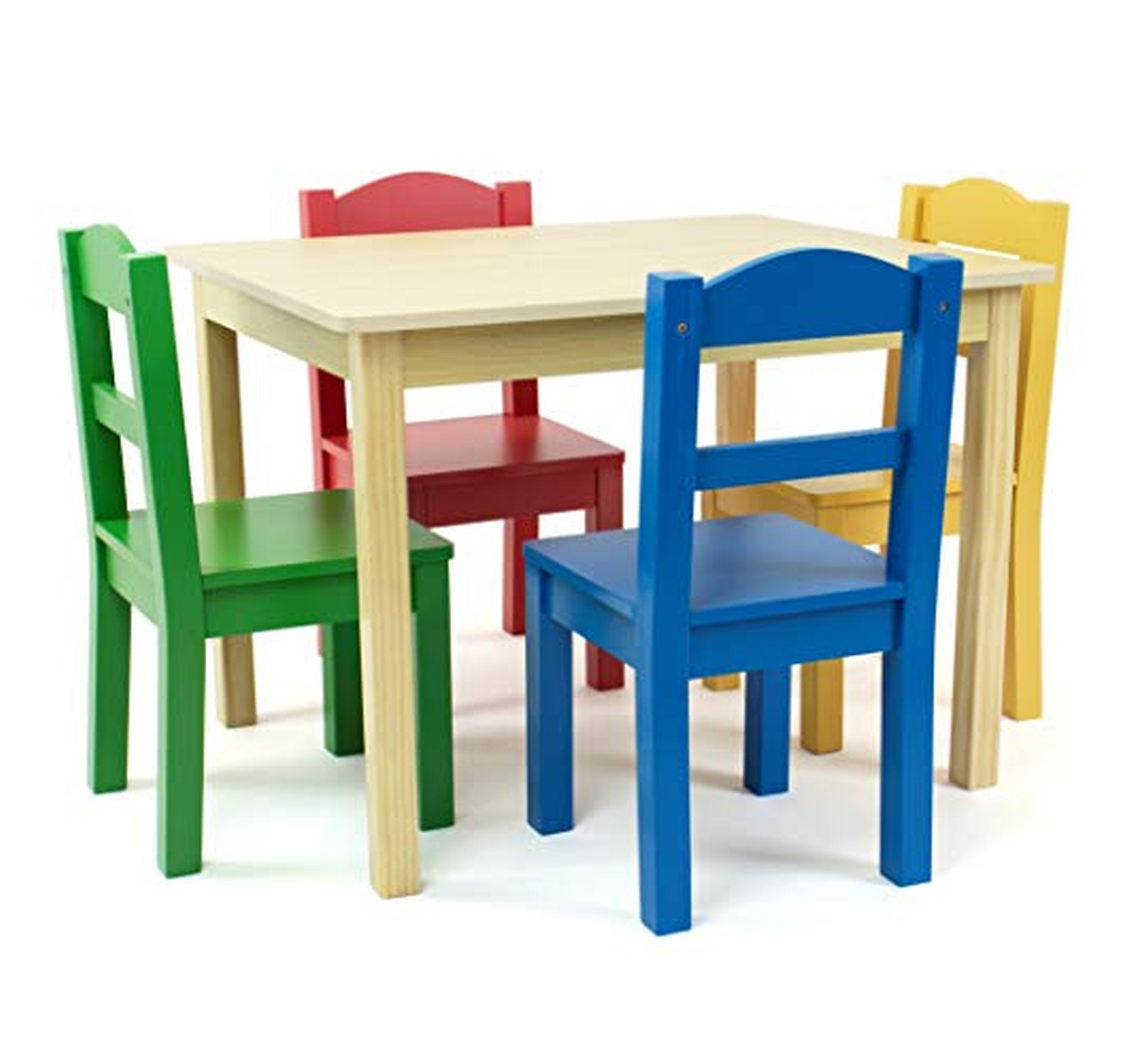 Kids Wooden Table and 4 Chairs Set
