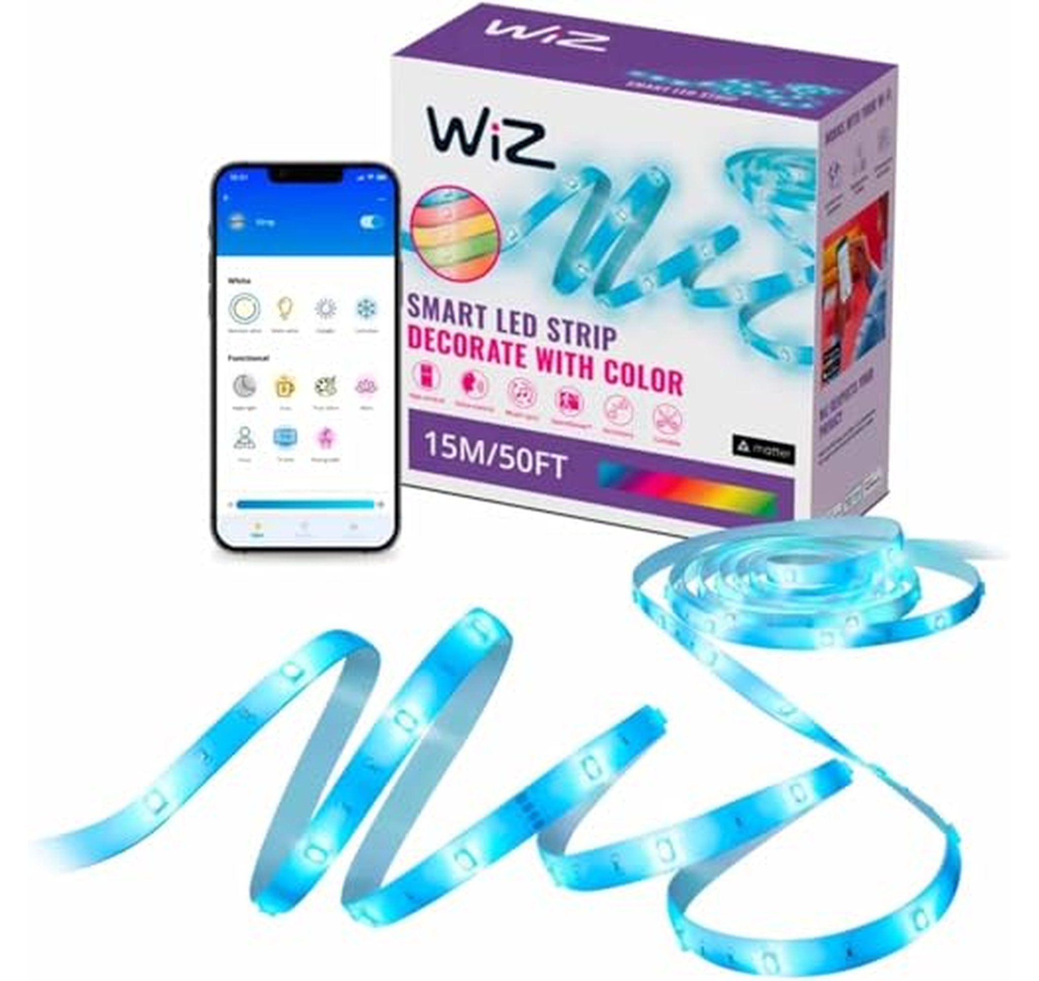 WiZ Connected Smart RGB LED Light Strip 50ft