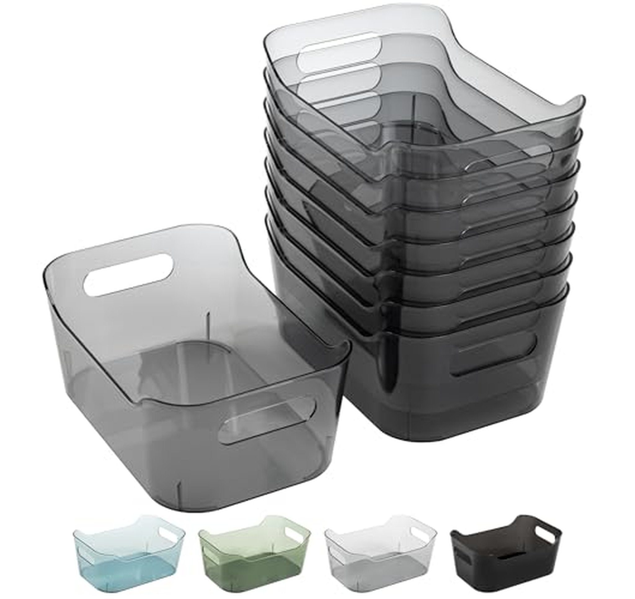 8 Pack Clear Plastic Pantry Storage Bins