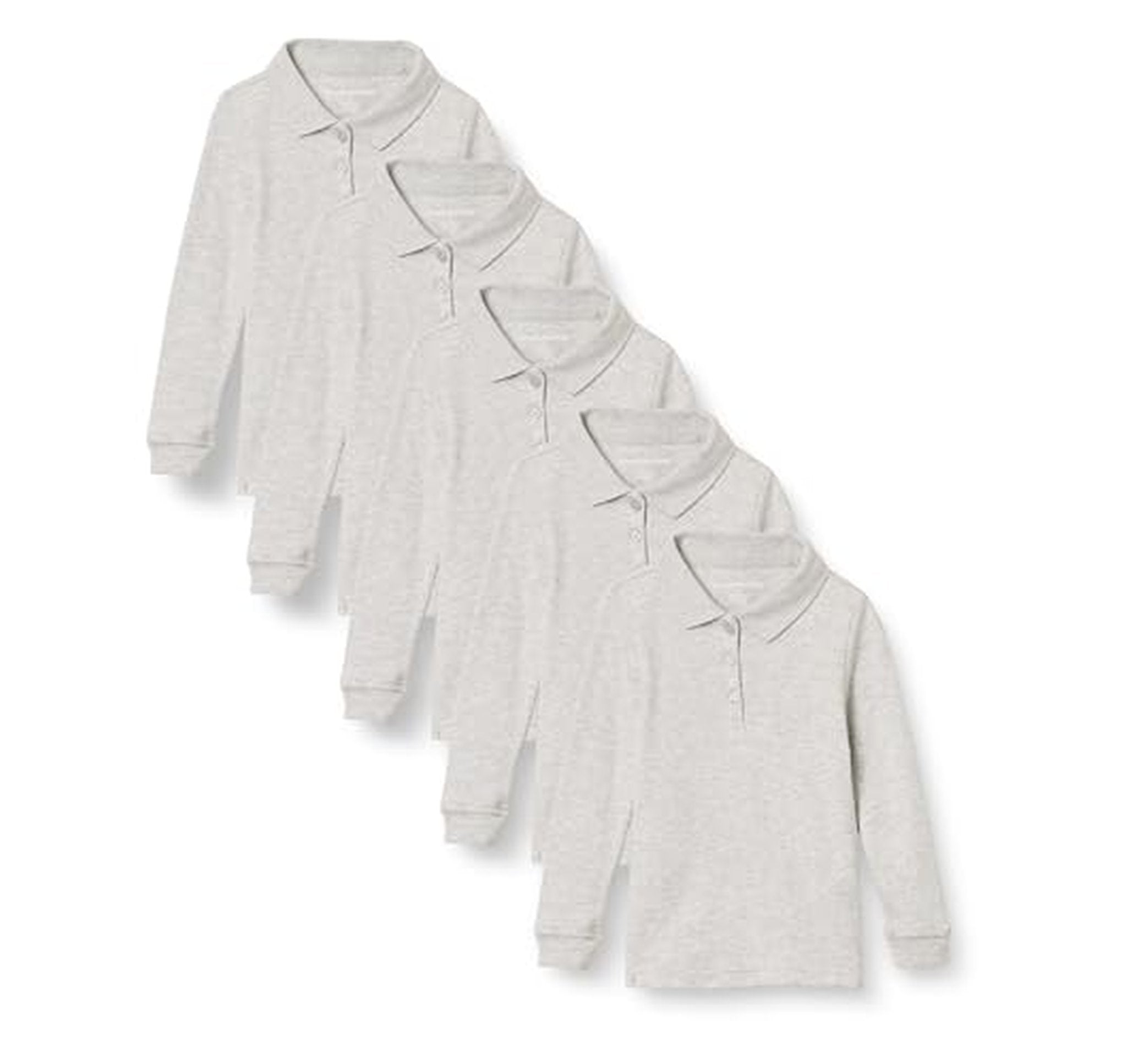 5 Pack Amazon Essentials Toddler Girls Uniform Polo Shirts