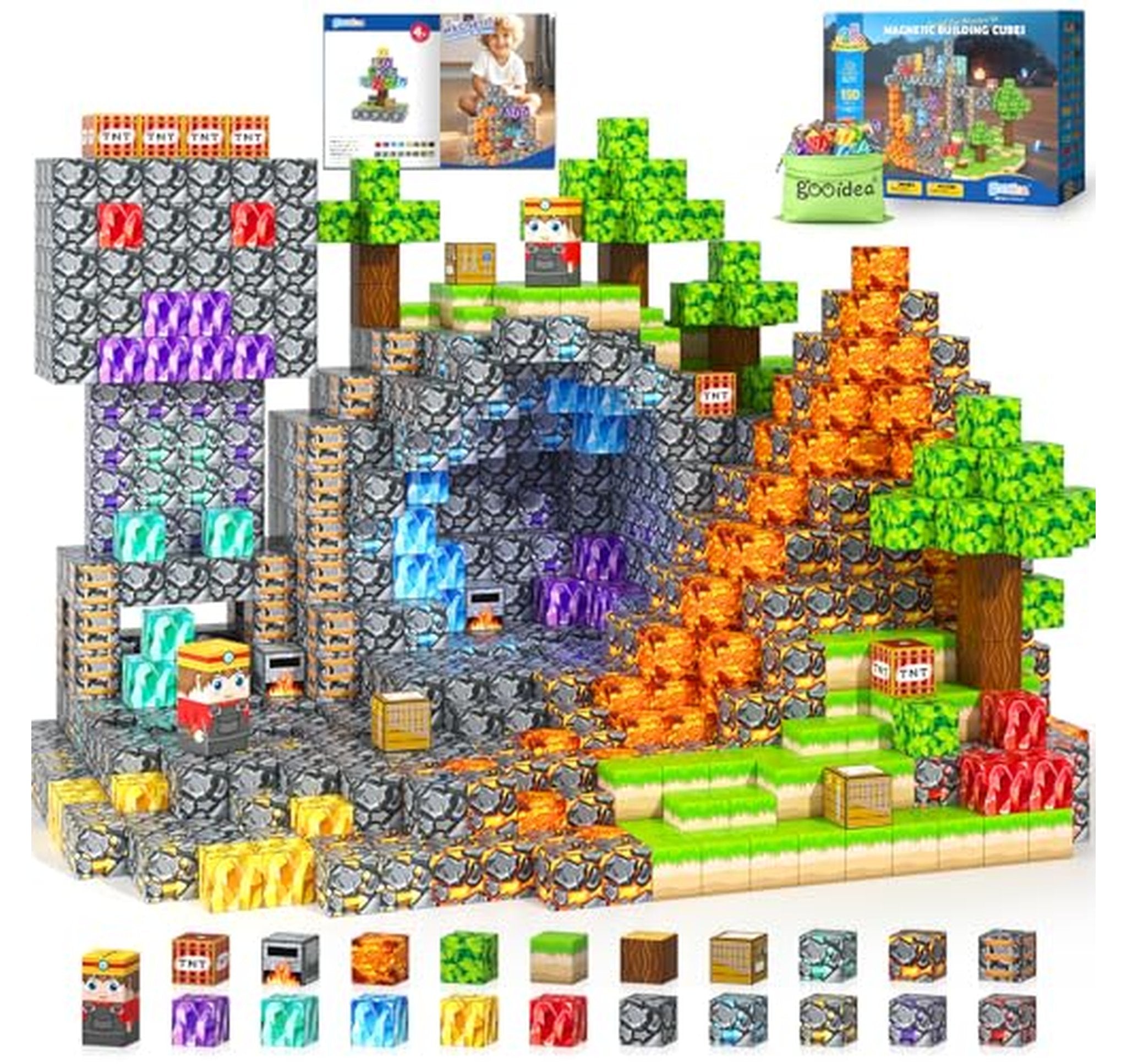 150 Piece Magnetic Building Blocks STEM Toy Set