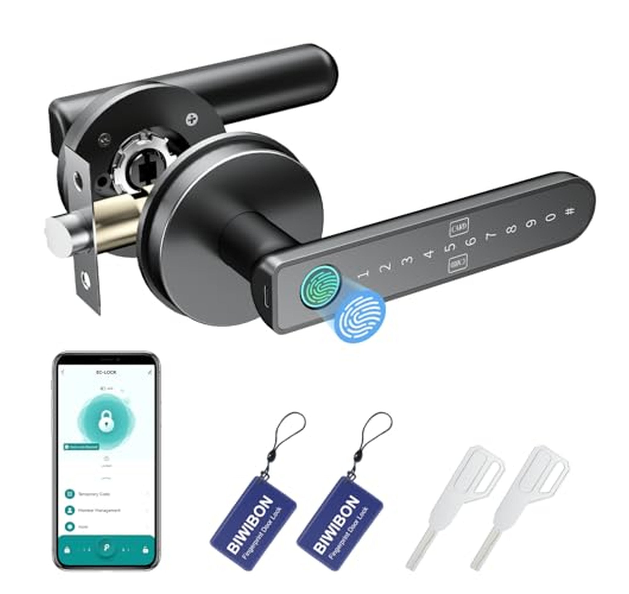 Fingerprint Smart Door Knob Lock with Keypad