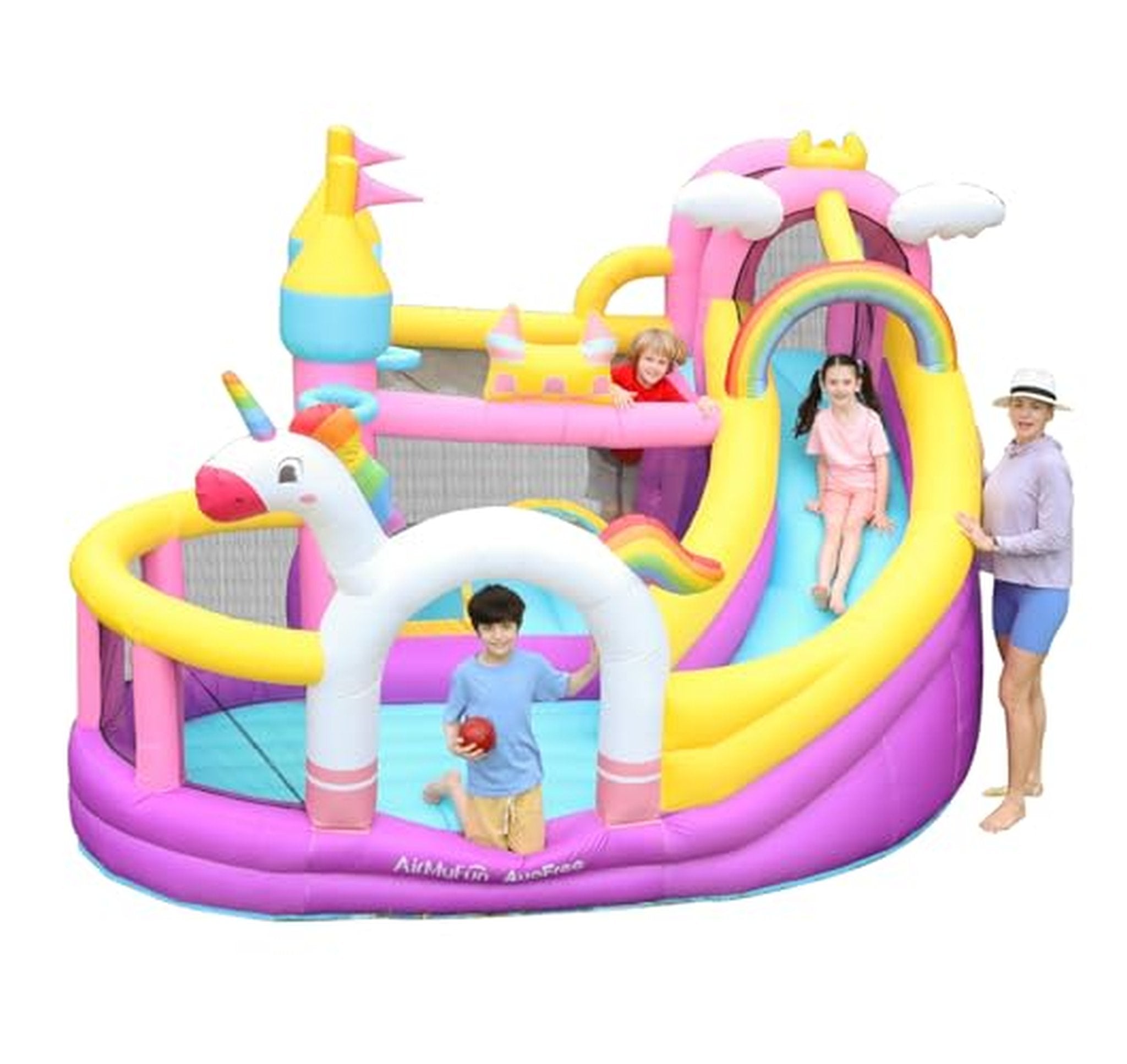 Inflatable Unicorn Bounce House with Slide and Blower