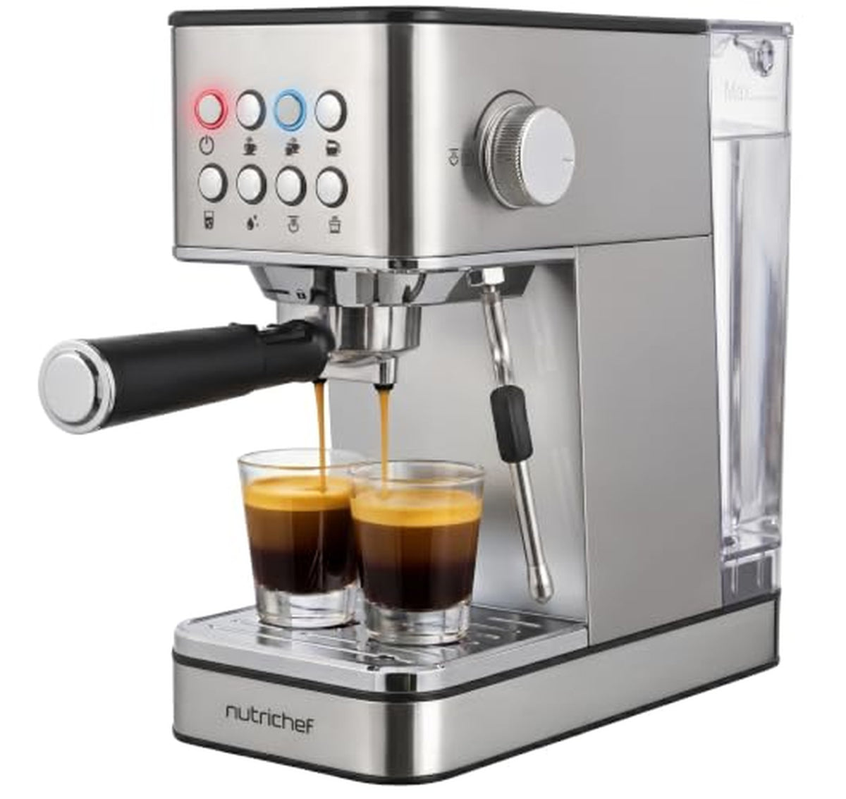 NutriChef 20-Bar Espresso Machine with Milk Frother