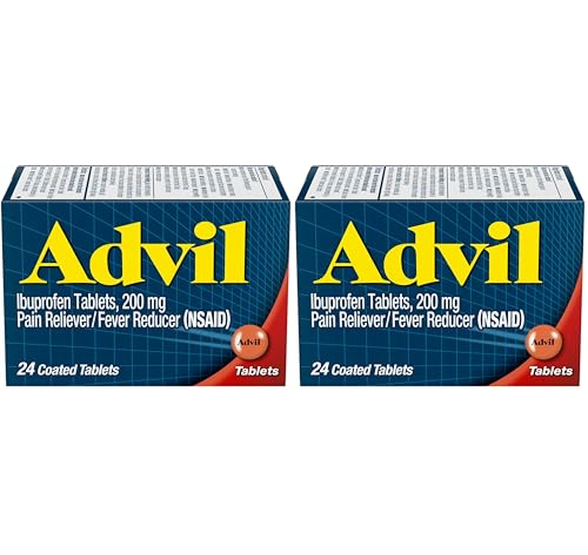 2 Pack Advil Ibuprofen 200mg Pain Reliever Tablets